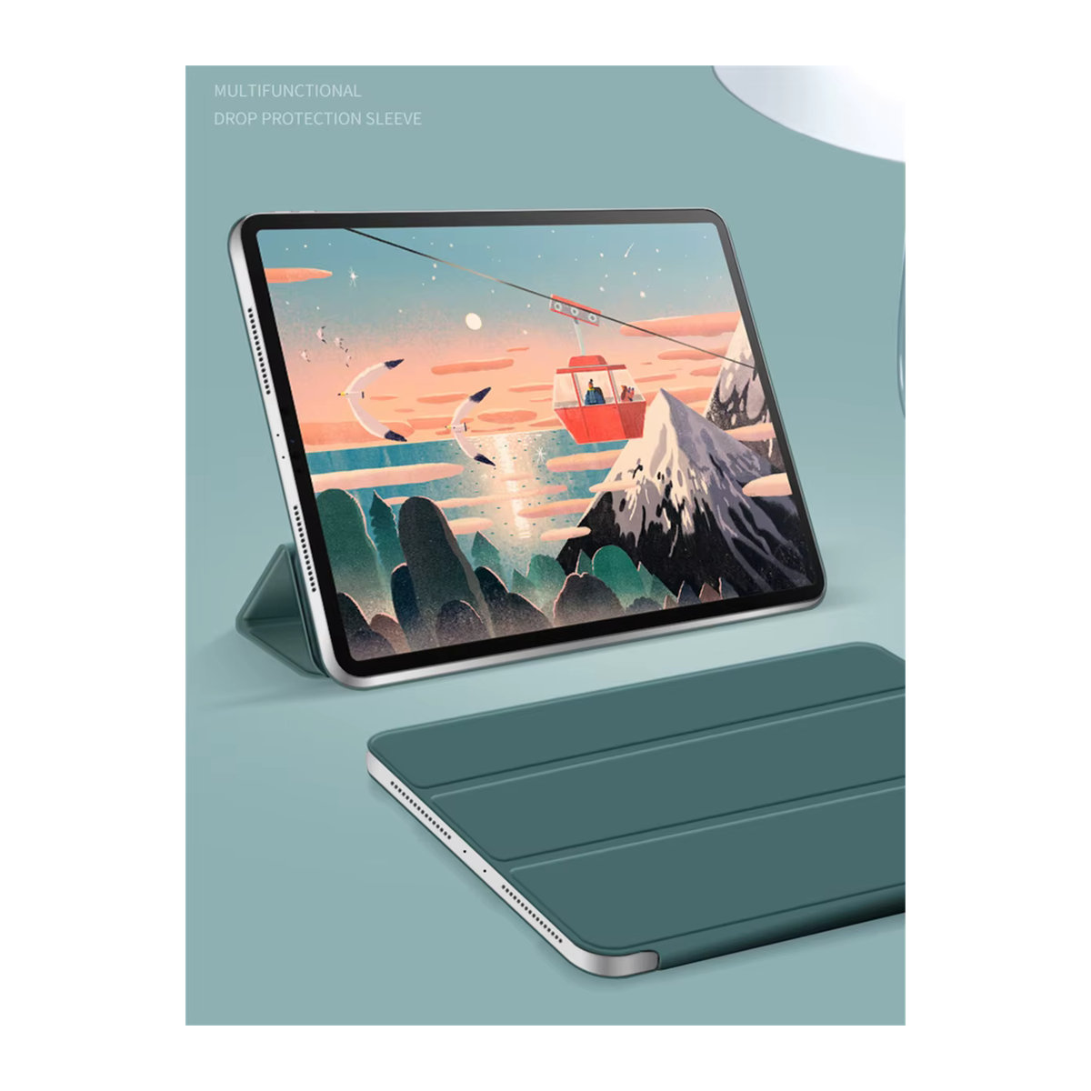 EGYAL Tablet-Ständer-Schutzclip für iPad Pro 13 und 11 sowie iPad Air 5 und 4 mit Magnet-Rückseite und Schutzfolie in Grau und Blau - Bild 6