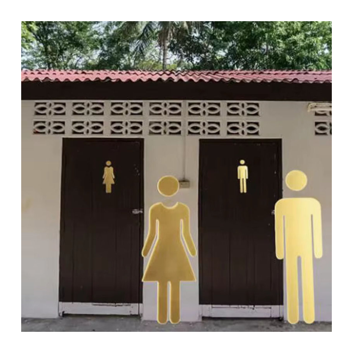 EH-LIFE WC-Wandzeichen aus Kunstharz und Metall für Badezimmer und Eingangsbereich in Schwarz oder Gold - Bild 2