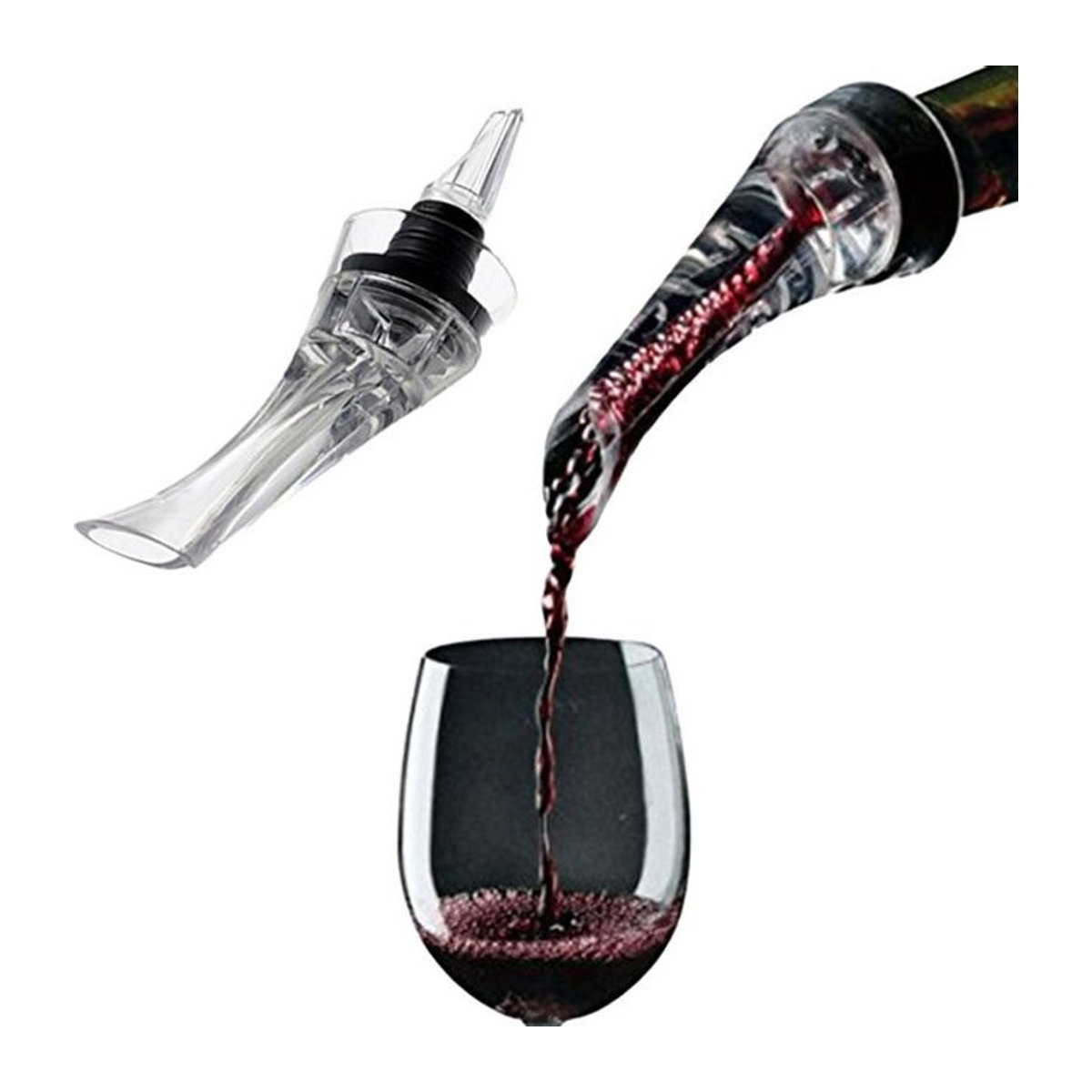 EH-LIFE Wein Belüfter und Ausgießer aus Kunststoff, transparent, unregelmäßige Form - Bild 1