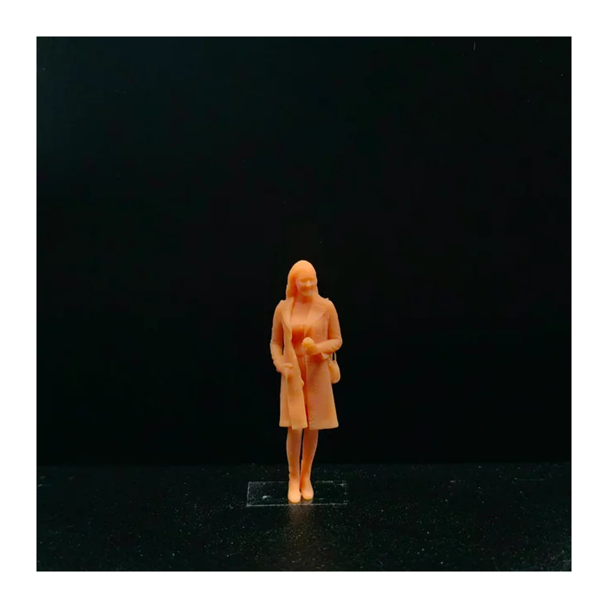 EHCMODEL Miniatur Diorama Kaffee Dame in Orange, handbemalte Figur aus Kunstharz im Maßstab 1/64 und 1/43 - Bild 1
