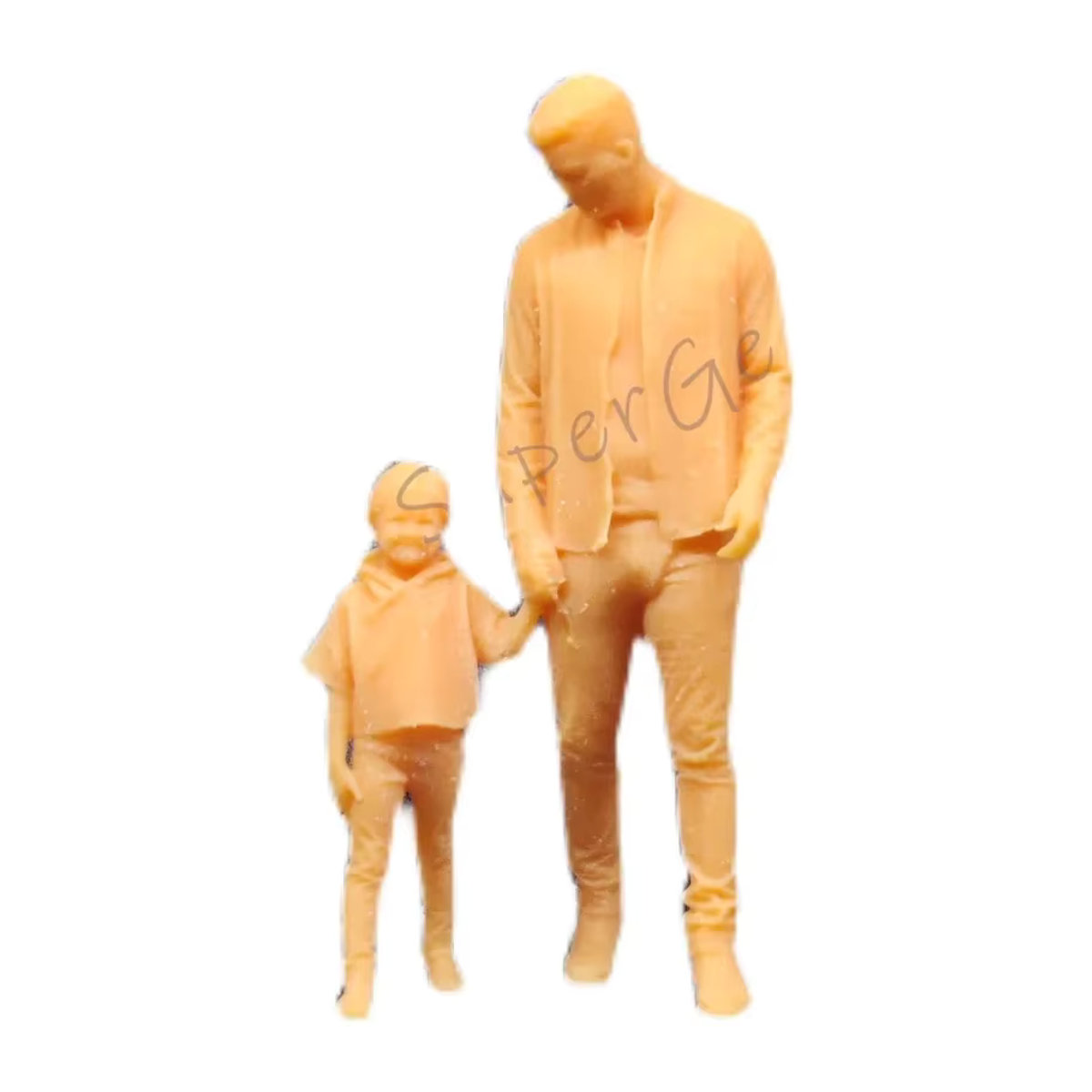 EHCMODEL Miniatur Diorama Vater und Tochter handbemalt aus Kunstharz in Beige und Mehrfarbig für Maßstab 1/64 und 1/43 - Bild 4