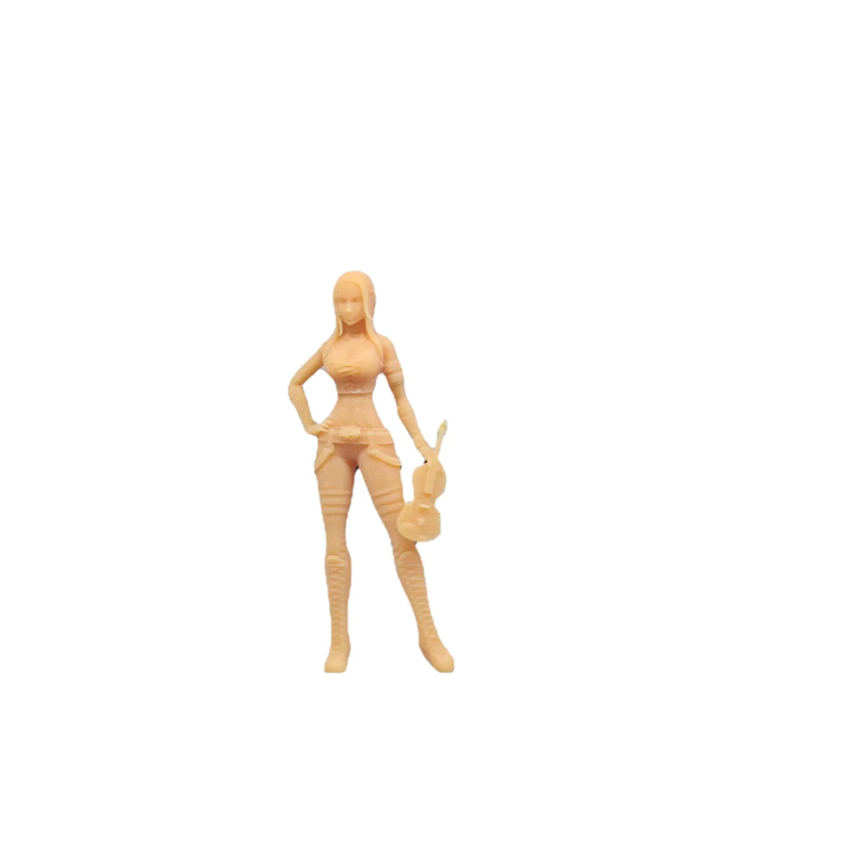 EHCMODEL Miniatur Diorama Violine Mädchen aus Kunstharz in Beige, 1/64 Modell unbemalt - Bild 4