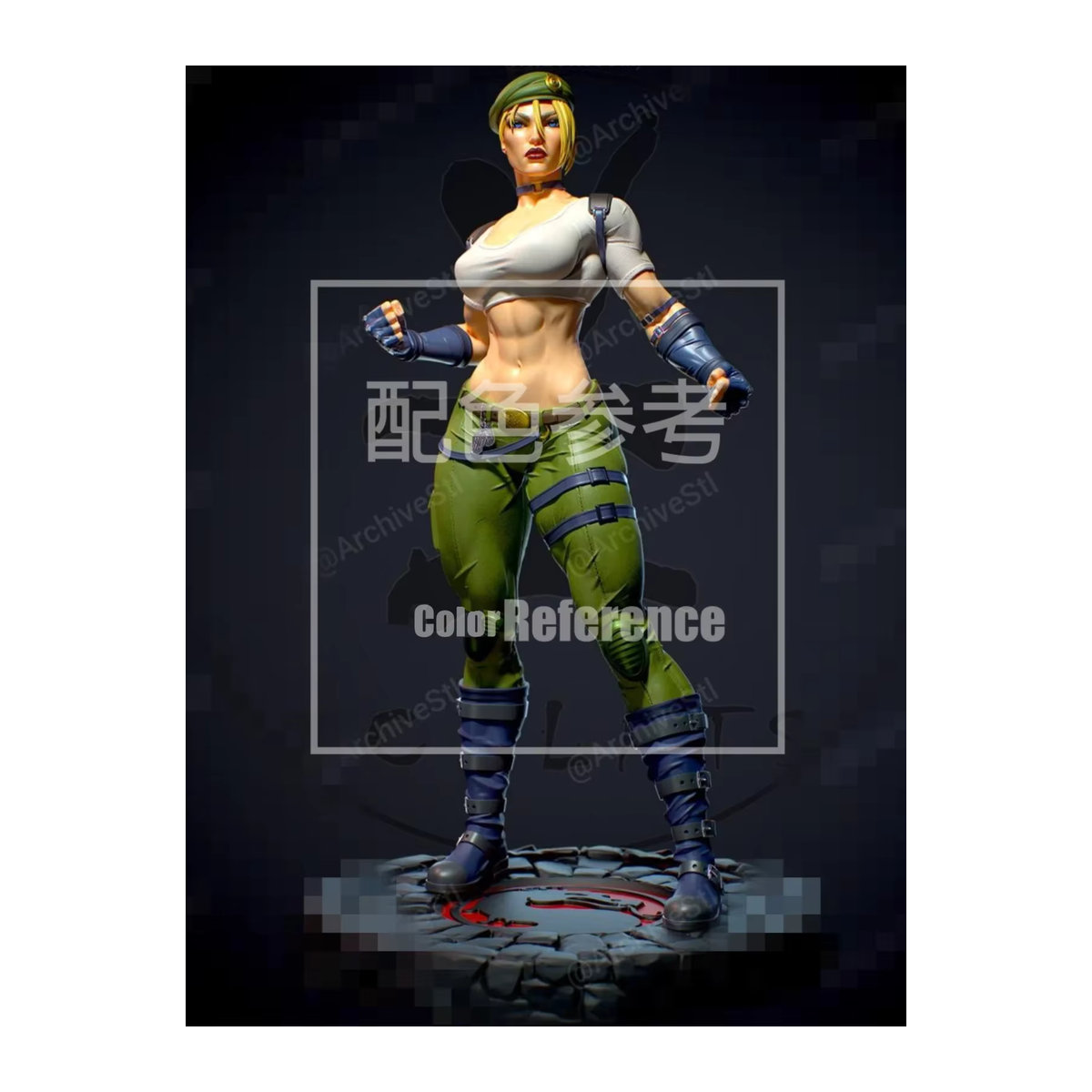 EHCMODEL Mortal Kombat Modellfigur aus Kunstharz in Beige als unbemalte Miniatur für Diorama - Bild 2