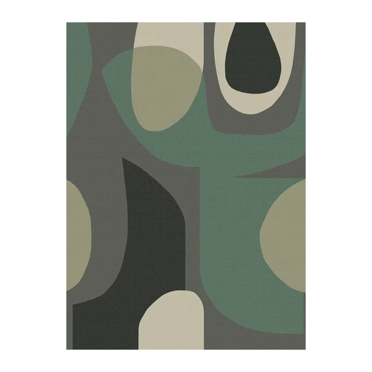 Eijffinger Mural Chunky Art Wandtapete in Grün und Grau mit abstraktem geometrischem Design - Bild 1