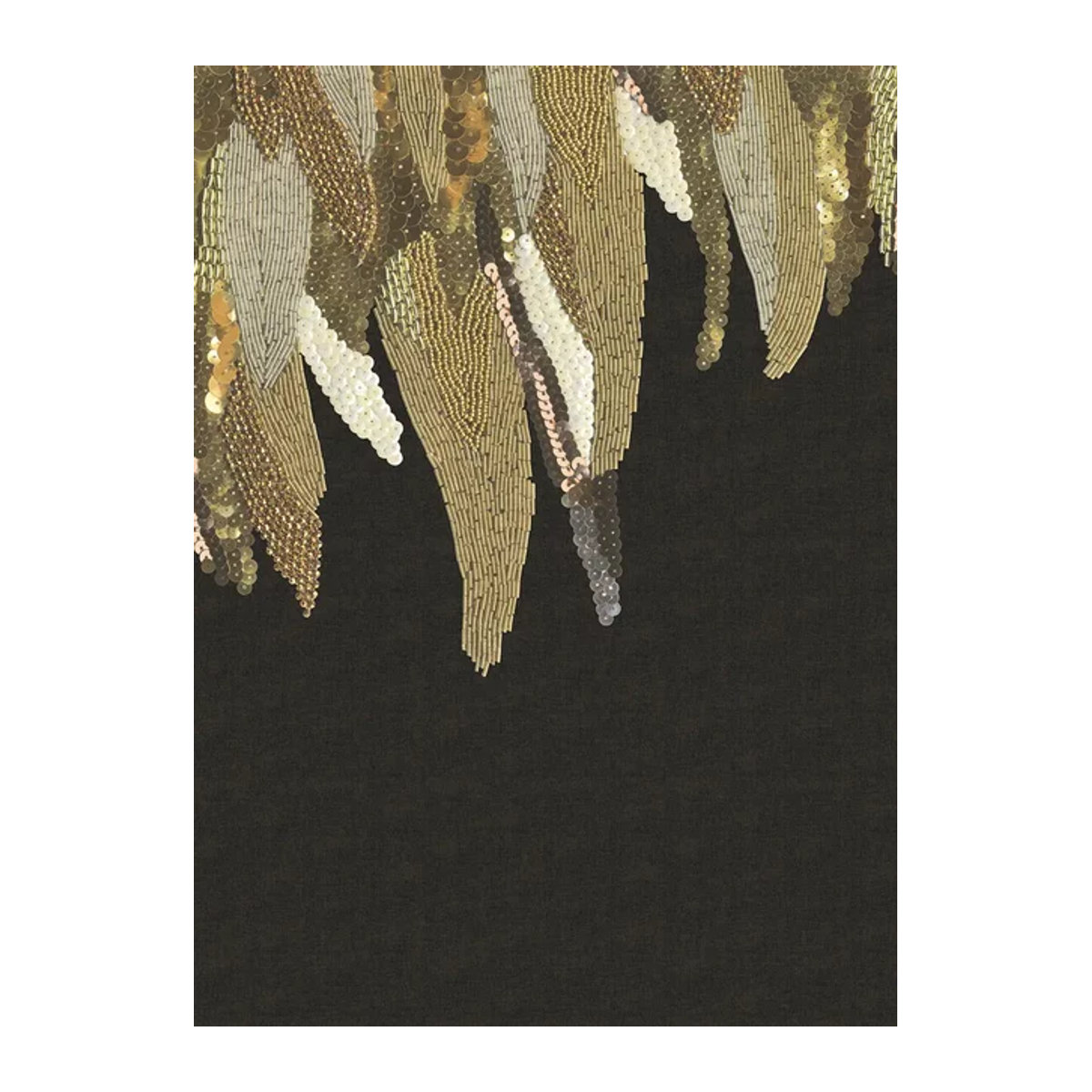 Eijffinger Mural Fancy Feather Tapete Bohemian in Schwarz Gold Silber Bunt - Bild 1