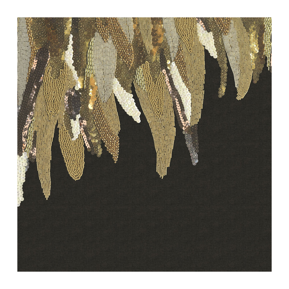 Eijffinger Mural Fancy Feather Tapete Bohemian in Schwarz Gold Silber Bunt - Bild 2