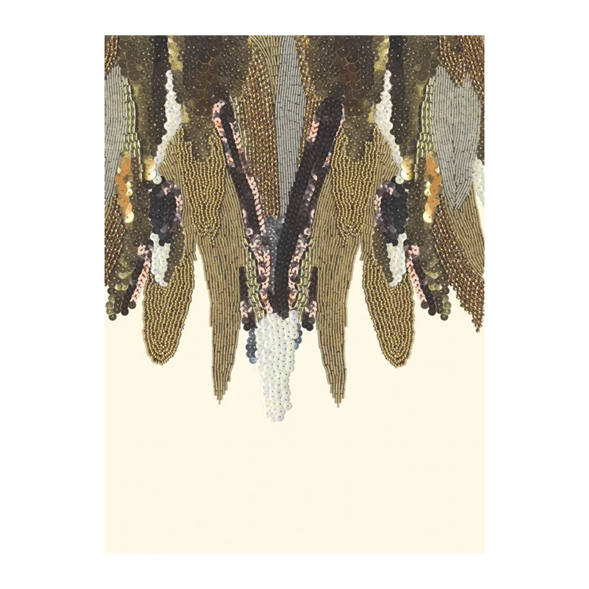 Eijffinger Mural Fancy Feather Wandtapete in Weiß mit abstraktem Feder-Motiv - Bild 1