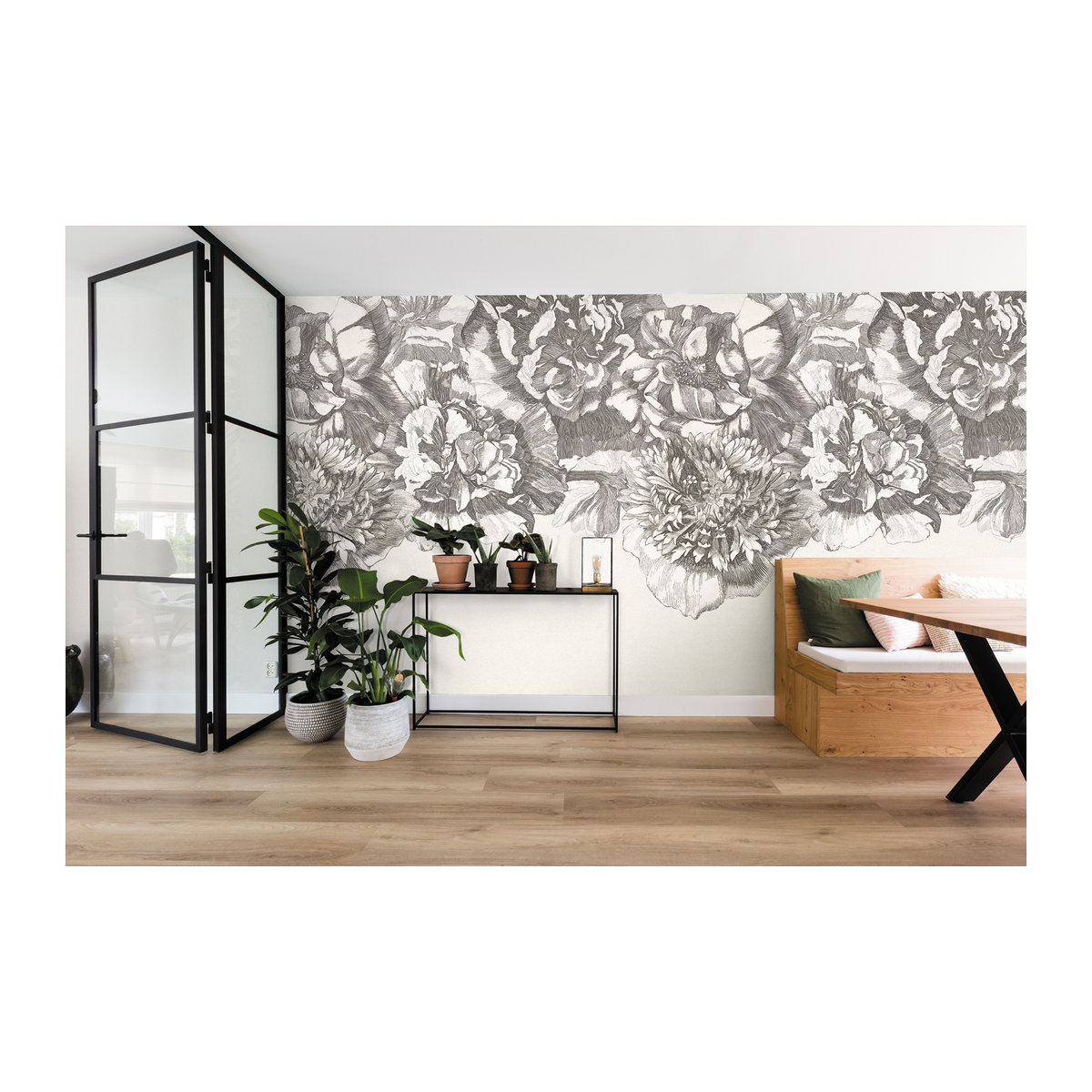 Eijffinger Mural Flower Fall Wandtattoo Floral Herbst in Schwarz Weiß und Mehrfarbig - Bild 2