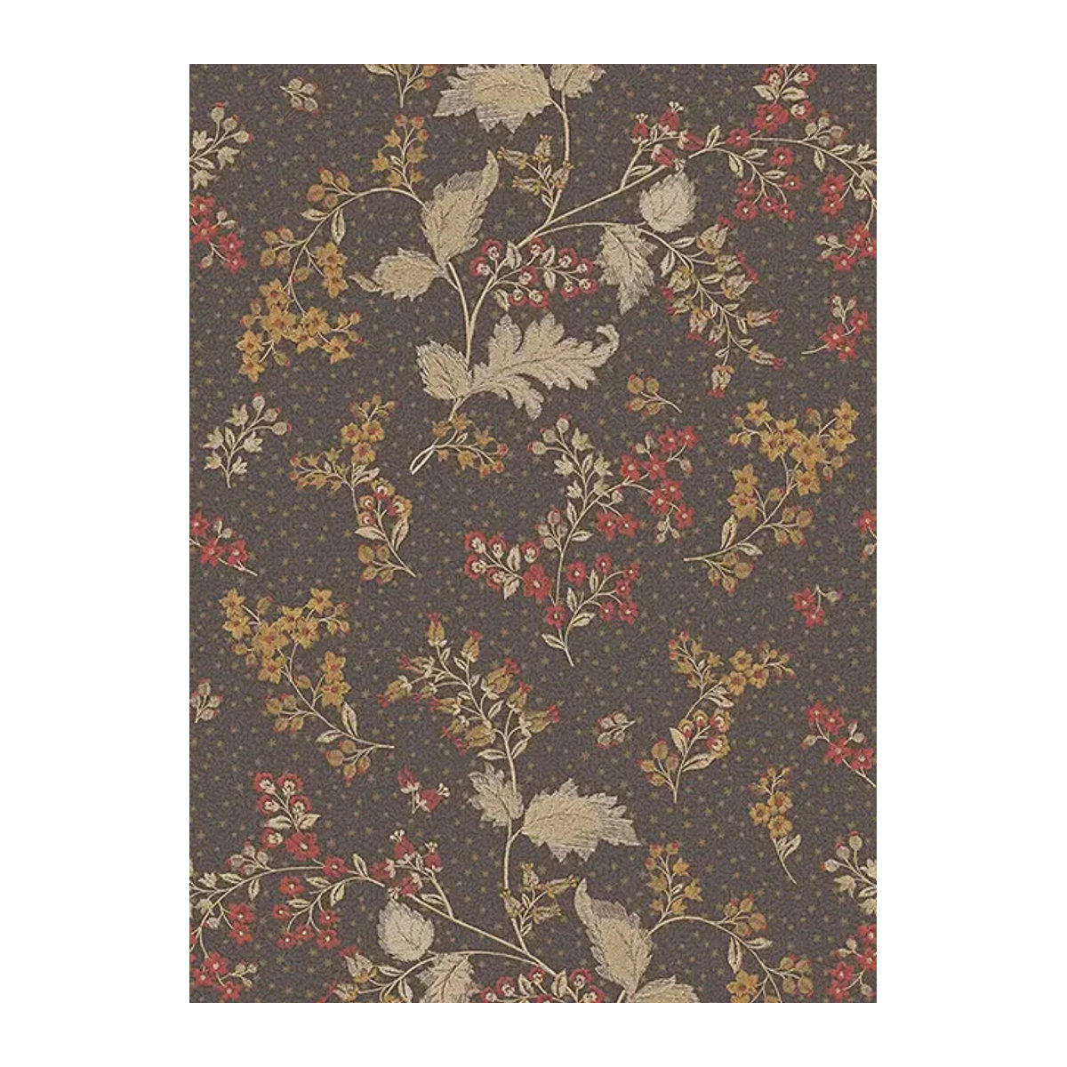 Eijffinger Mural Gran Broderies Wandtapete mit floralem Vintage-Design in Braun - Bild 1