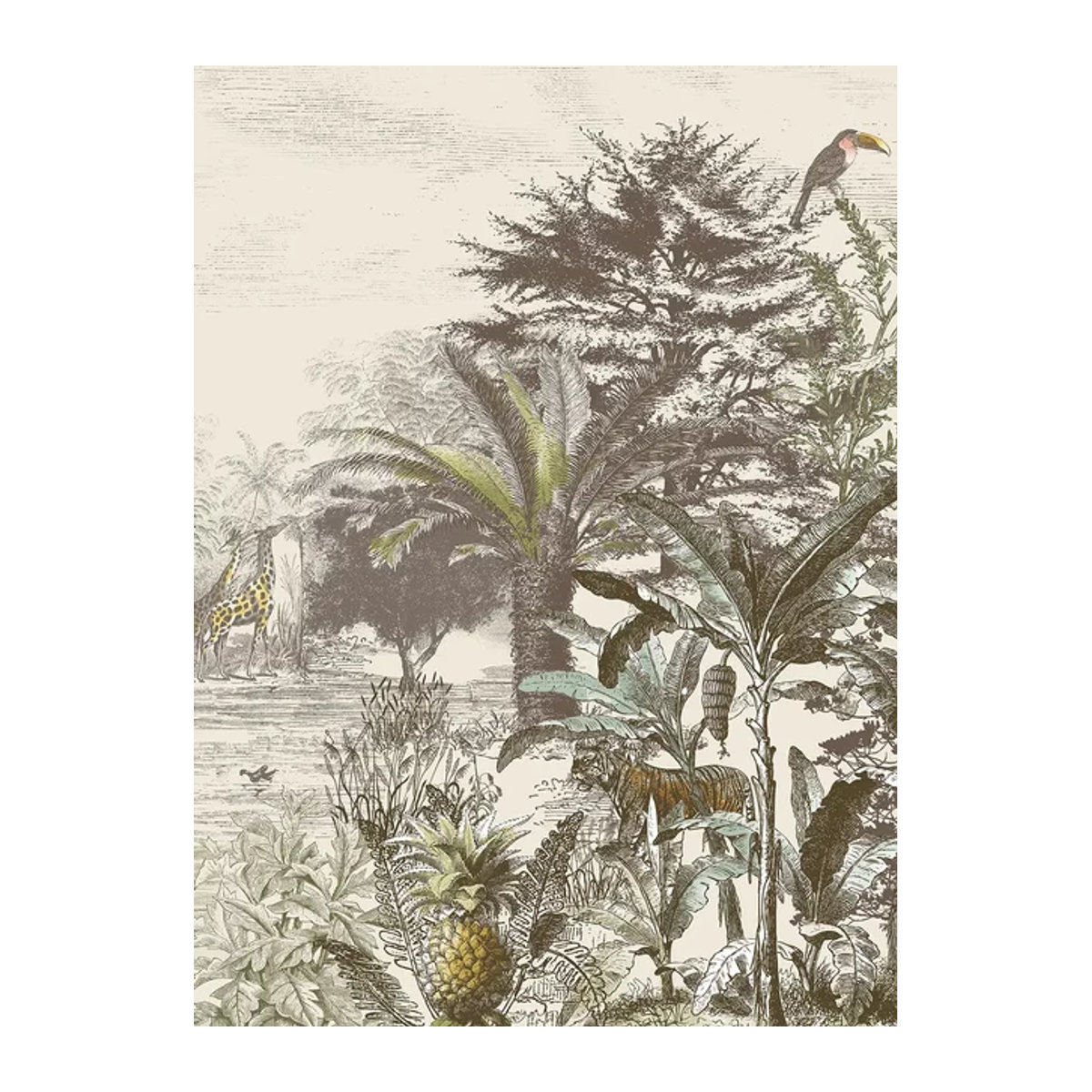 Eijffinger Mural Into the Wild Wandtattoo Natur Motiv in Beige im Querformat B: 280 cm, H: 70 cm - Bild 1