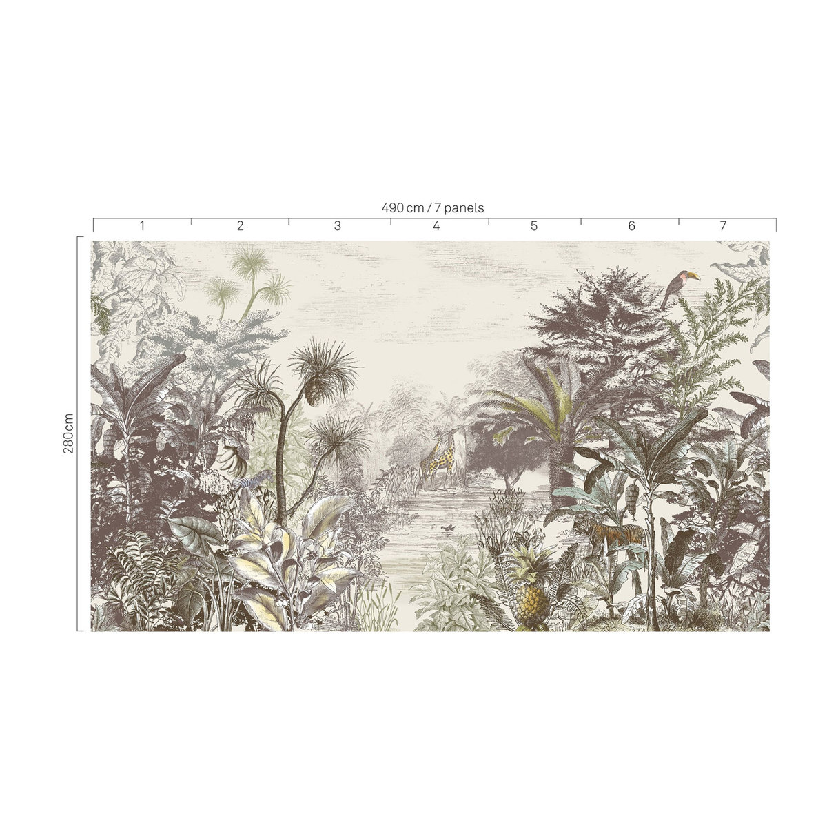 Eijffinger Mural Into the Wild Wandtattoo Natur Motiv in Beige im Querformat B: 280 cm, H: 70 cm - Bild 4