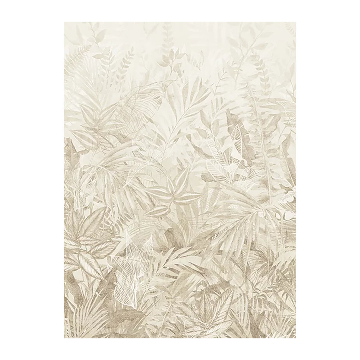 Eijffinger Mural Linen Leaves Tapete in Beige und Creme mit floralem Design - Bild 1