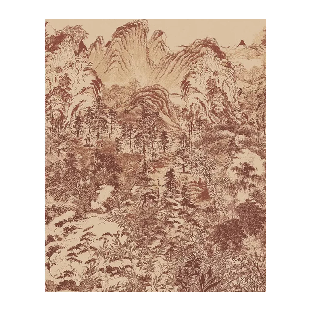 Eijffinger Mural Misty Mountain Wandtapete Landschaft in Braun im Querformat - Bild 1
