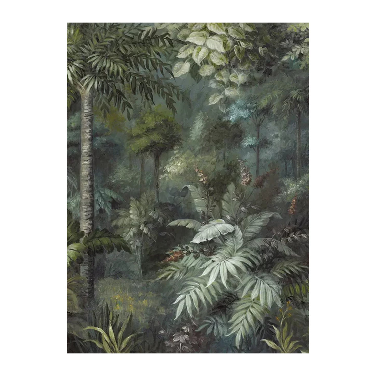 Eijffinger Mural Painted Paradise Flora Vlies Tapete in Grün mit floralem Naturmotiv - Bild 1