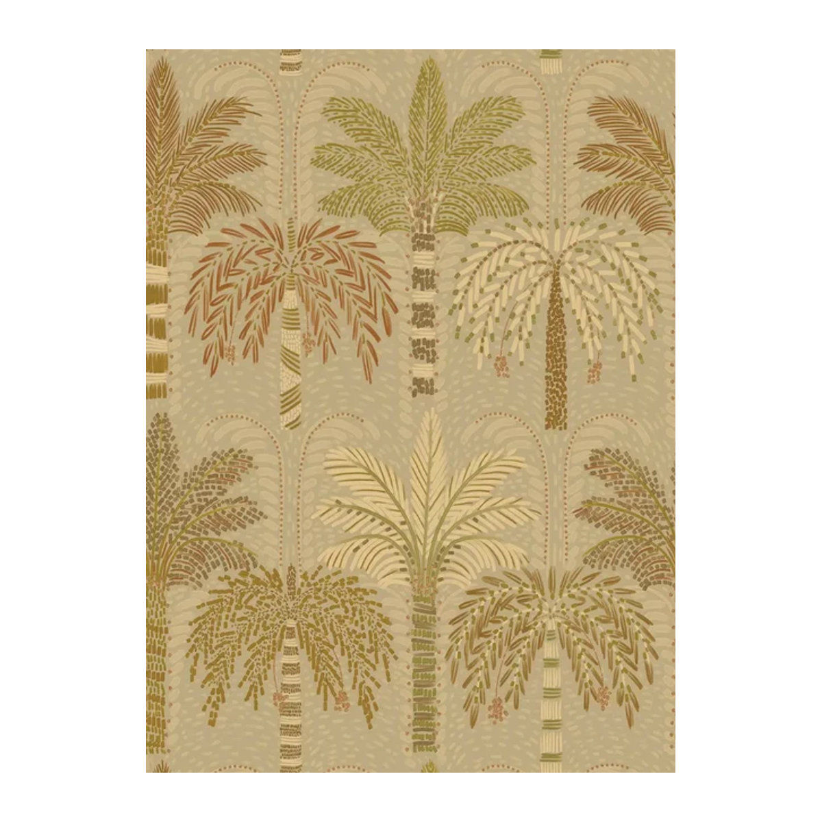 Eijffinger Mural Palmtree Tapete im Vintage-Stil mit floralem Palmenmotiv in Beige - Bild 1
