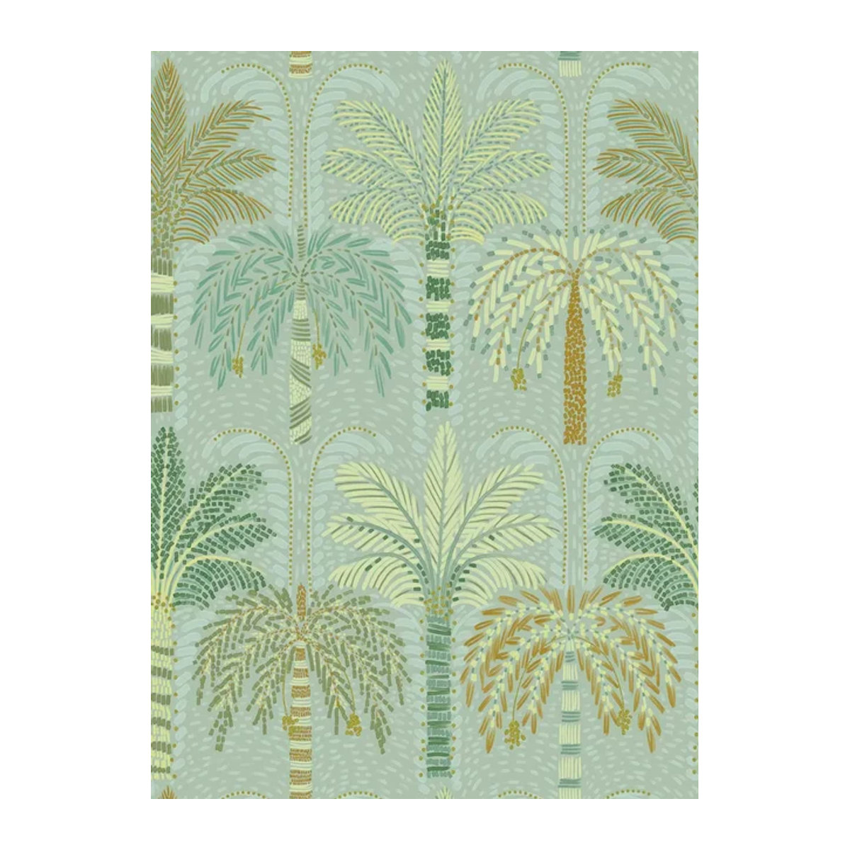 Eijffinger Mural Palmtree Wandtapete im Vintage-Stil mit floralem Naturmotiv in Grün - Bild 1
