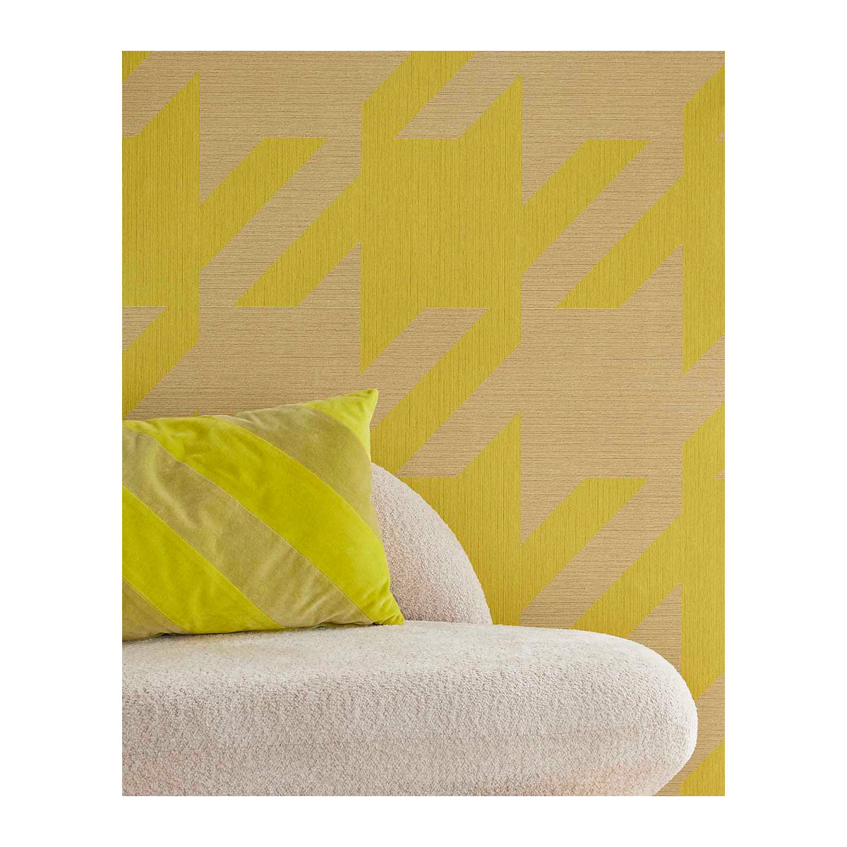 Eijffinger Mural Pied De XL Tapete in Neon Naturel Gelb im Retro und Modern Stil aus Vlies - Bild 1