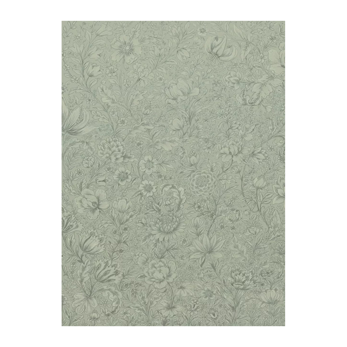 Eijffinger Mural Rosarium Sage Wandtapete mit floralem Vintage-Blumenmuster in Grün - Bild 1