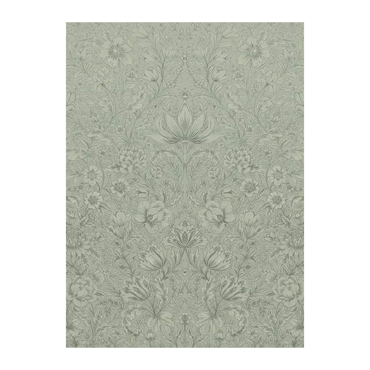 Eijffinger Mural Rosarium Sage XL Vliestapete mit floralem Vintage-Blumenmuster in Grün - Bild 1