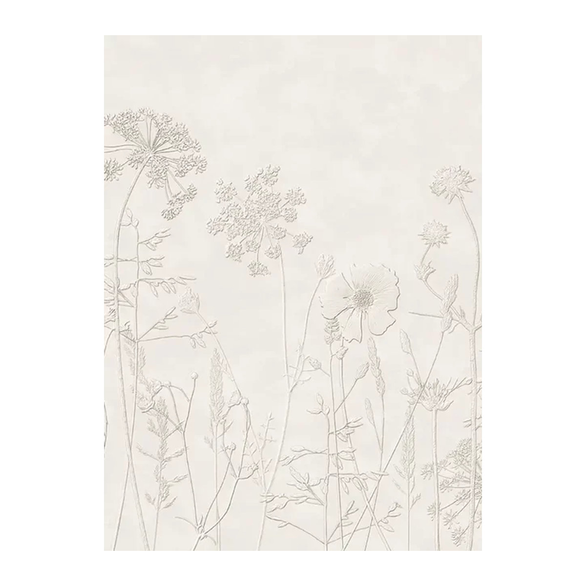 Eijffinger Mural Silhouette Flowers Wandtapete in Creme, Grau und Weiß im floralen Design - Bild 1