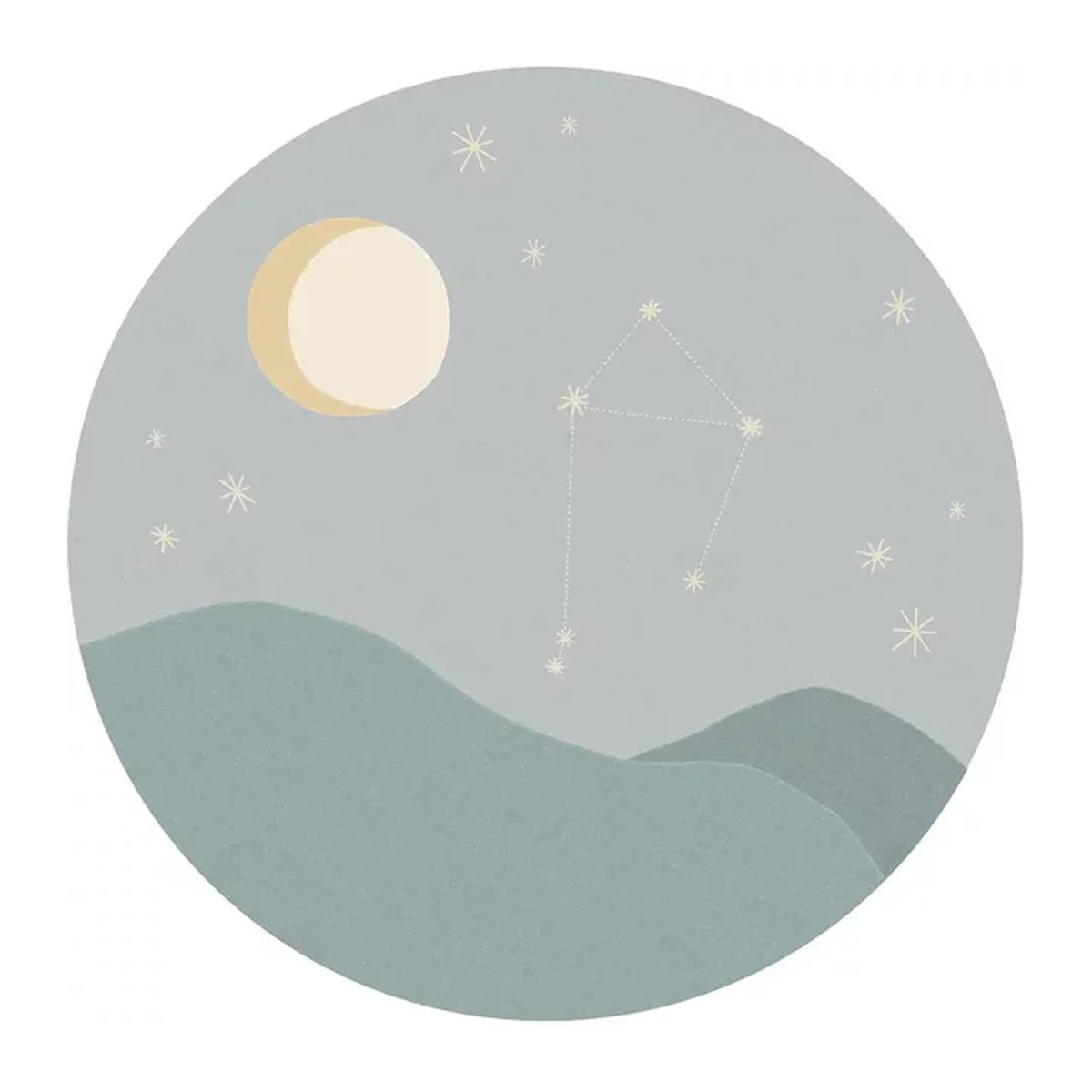 Eijffinger Mural Star Sign Circles Libra Wandbild in Blau, Grau, Türkis und Creme im abstrakten geometrischen Design - Bild 1