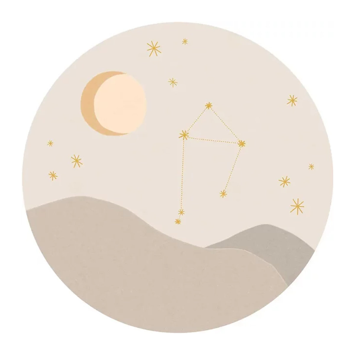 Eijffinger Mural Star Sign Circles Wandbild Libra in Beige mit abstraktem geometrischem Design - Bild 1