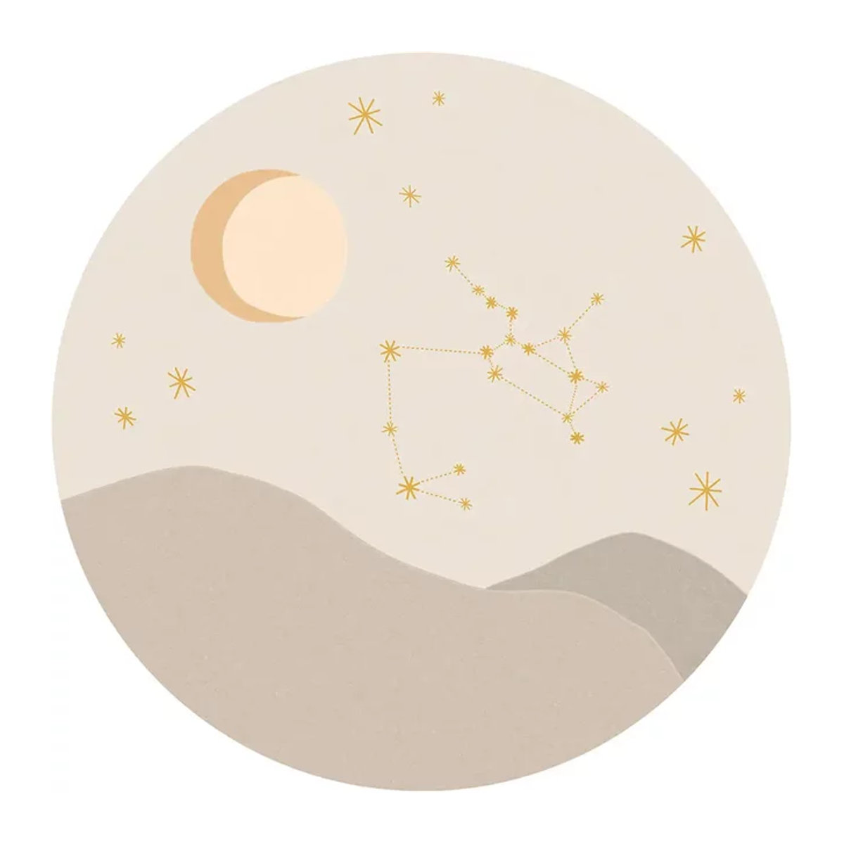 Eijffinger Mural Star Sign Circles Wandbild Sagittarius in Beige mit abstraktem geometrischem Design - Bild 1