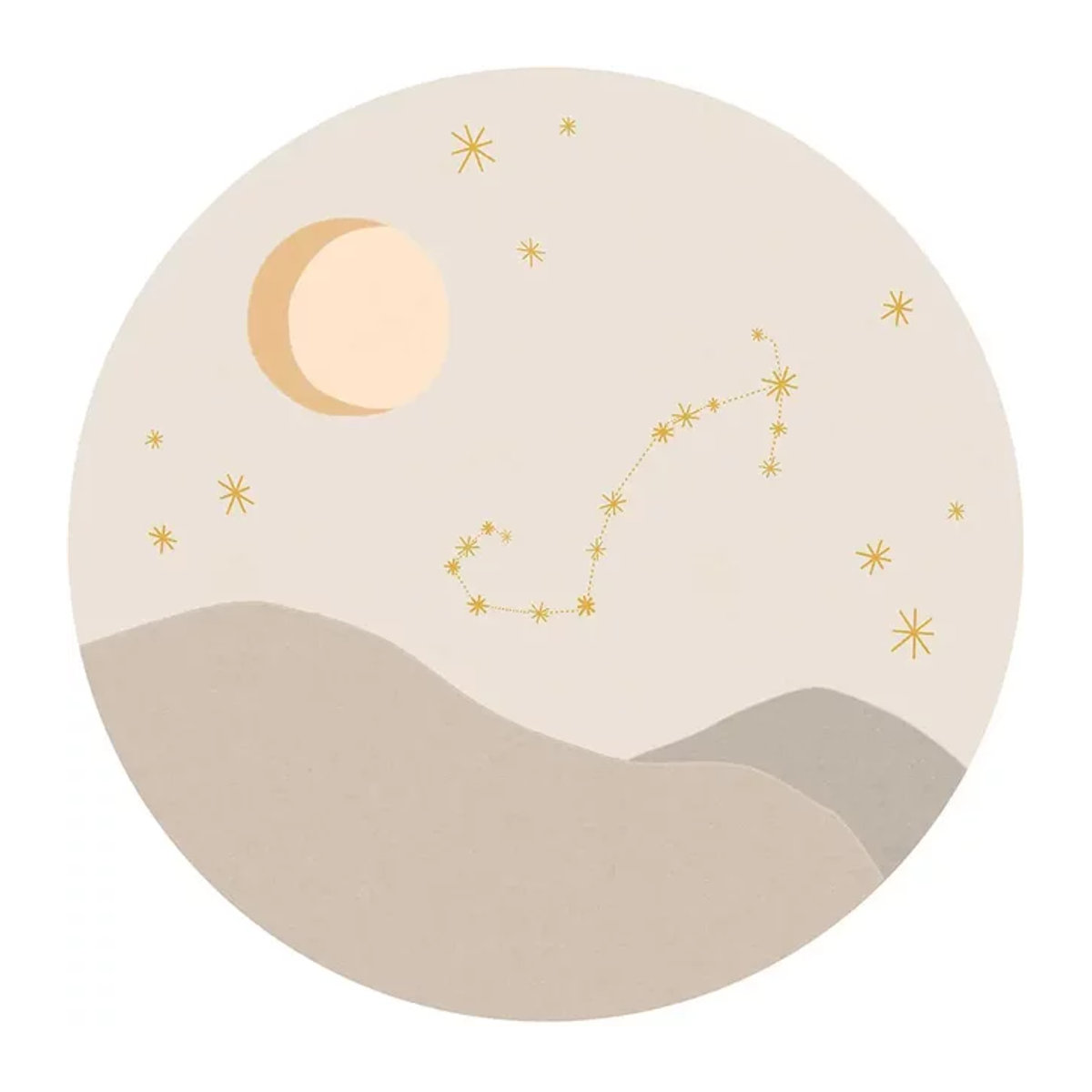 Eijffinger Mural Star Sign Circles Wandbild Scorpio in Beige, abstraktes geometrisches Design auf Vlies - Bild 1