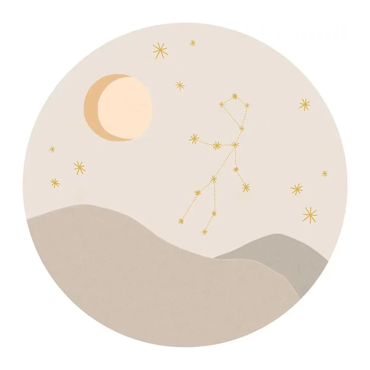 Eijffinger Mural Star Sign Circles Wandbild Virgo in Beige, abstraktes geometrisches Design auf Papier - Bild 1