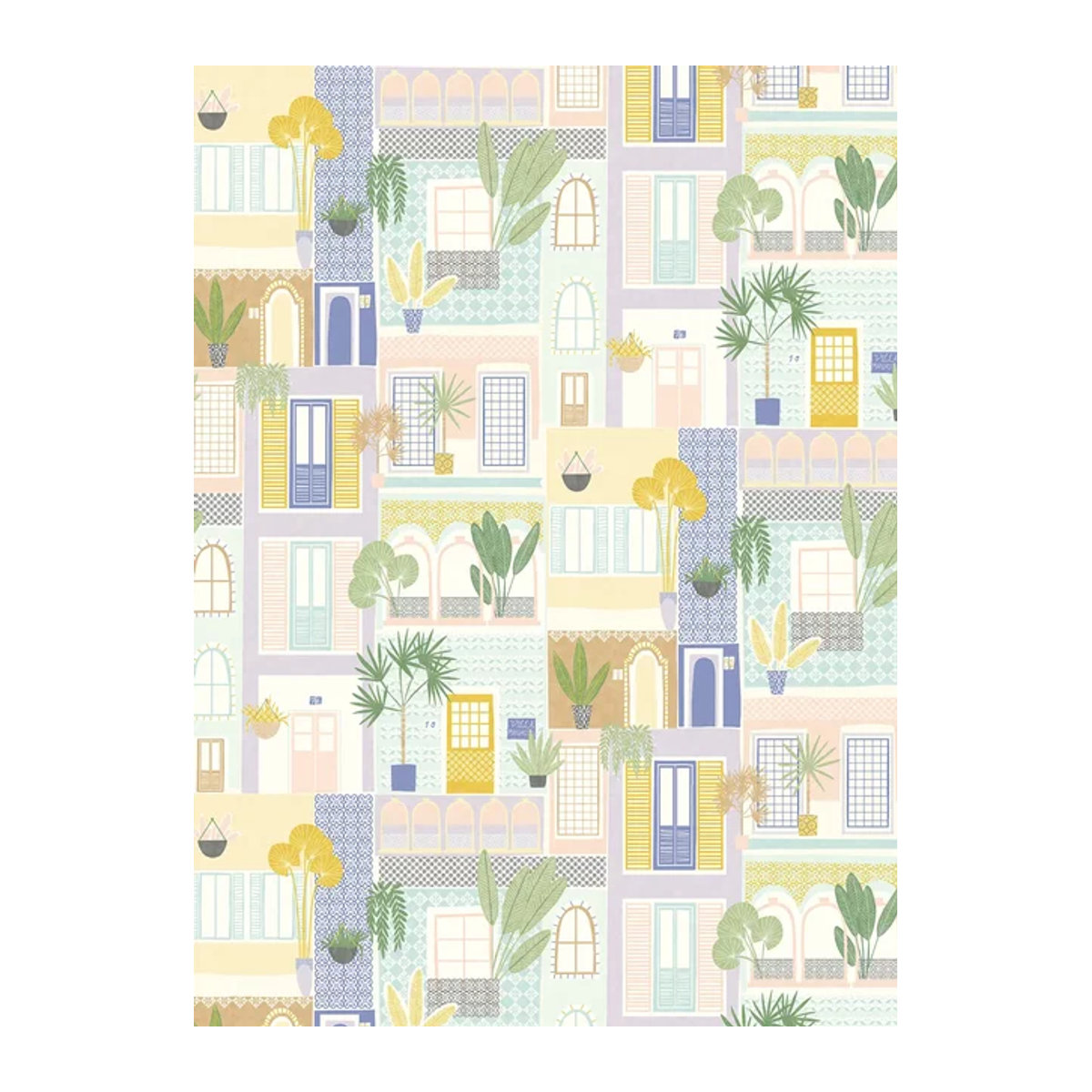 Eijffinger Mural Windows Wandtattoo für Kinder in Lila, Creme und Gelb mit geometrischem Vintage-Design aus Vlies - Bild 1