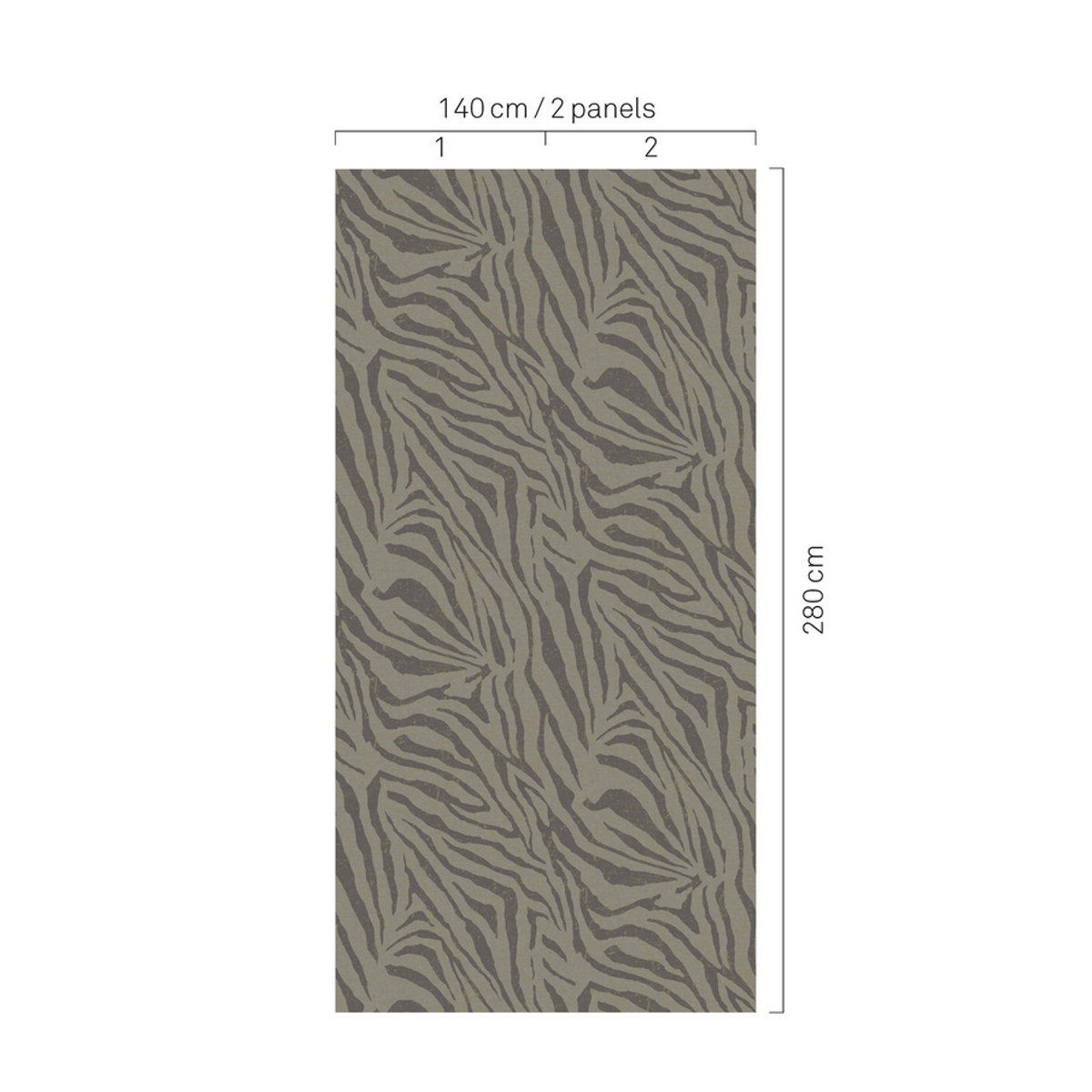 Eijffinger Mural Zebra Olive Tapete in Grün und Beige mit Tierprint im Vintage-Stil - Bild 2