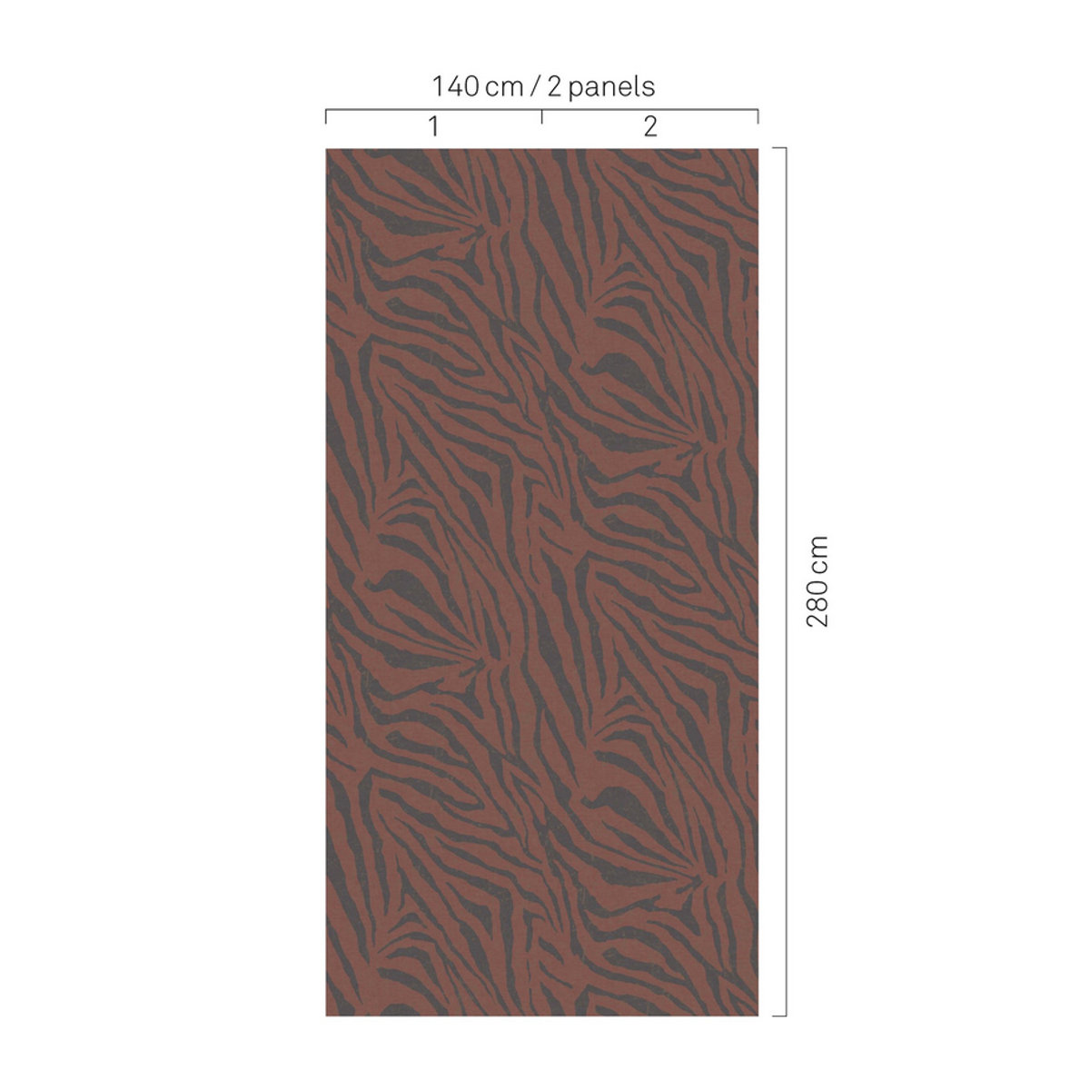 Eijffinger Mural Zebra Rhubarb Wandbild im Vintage-Stil mit Tier-Motiv in Mehrfarbig und Rot - Bild 2