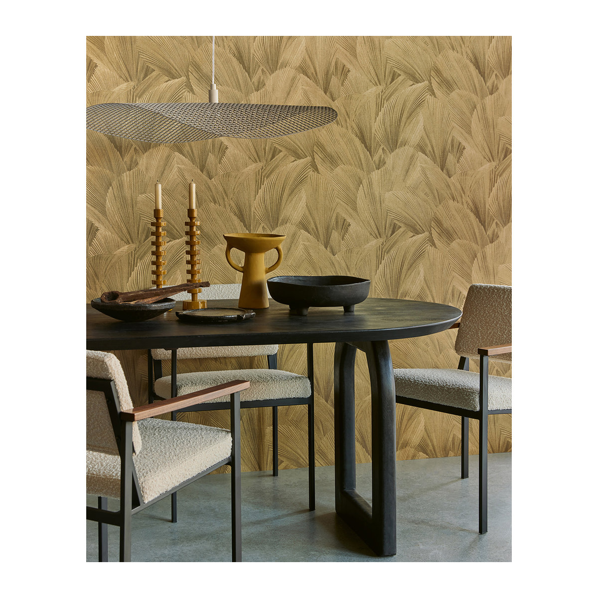 Eijffinger Tapete Licuala in Beige und Ochre/Gold mit Blumenmuster - Bild 1