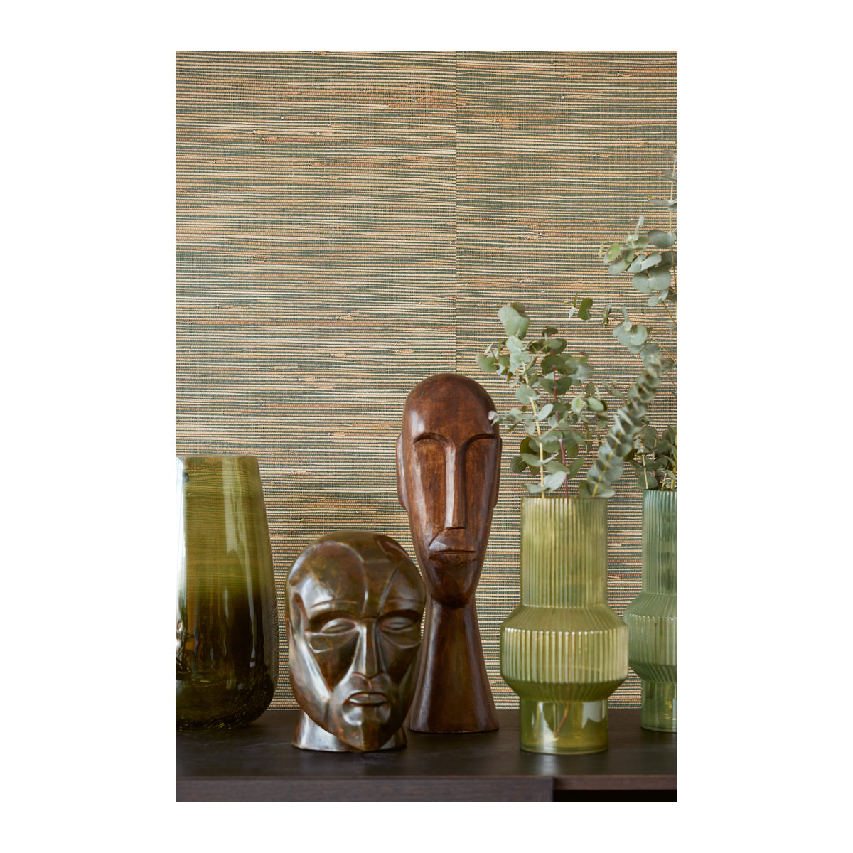 Eijffinger Tapete Natural 28 in Beige und Blau aus Sisal und Papier - Bild 1