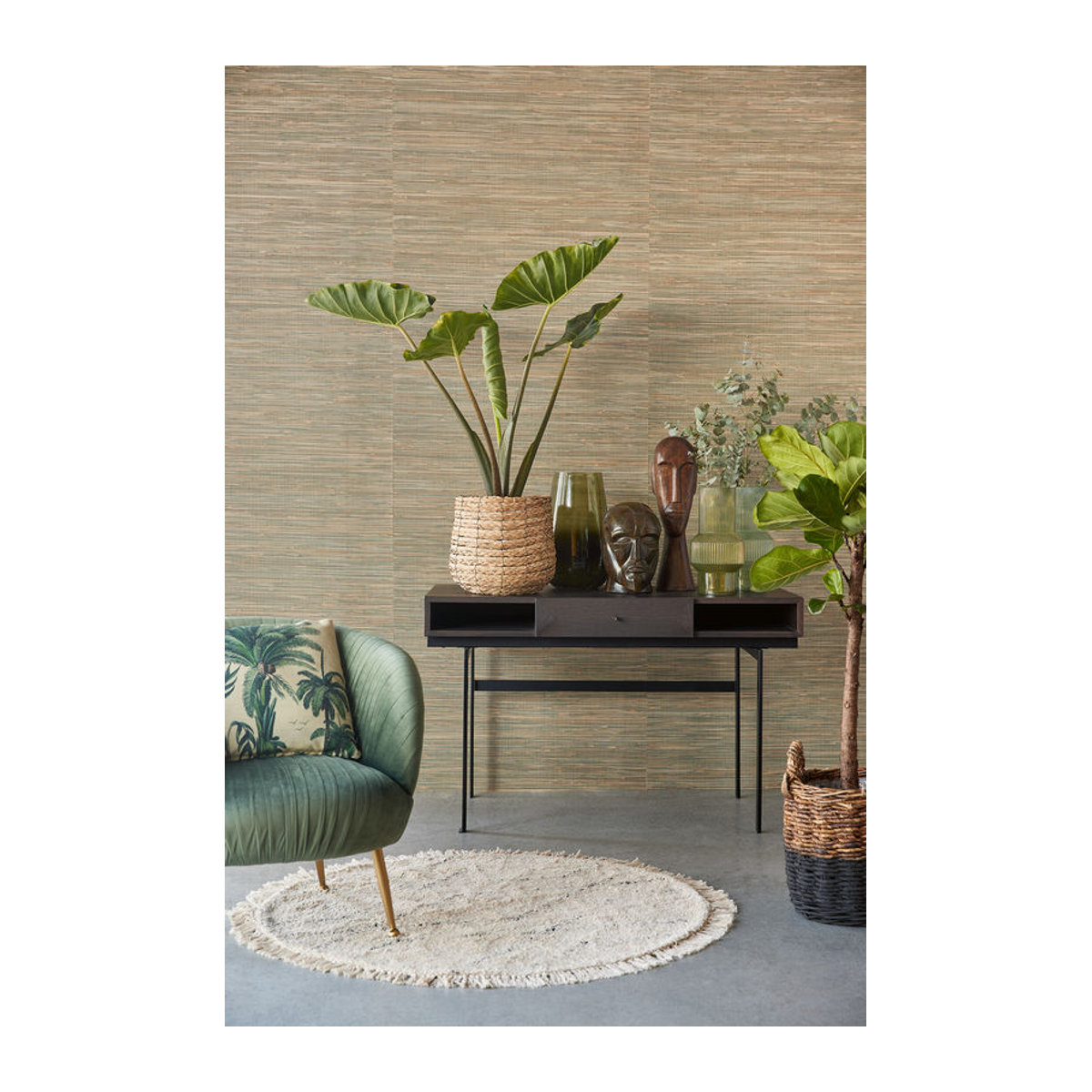 Eijffinger Tapete Natural 28 in Beige und Blau aus Sisal und Papier - Bild 2