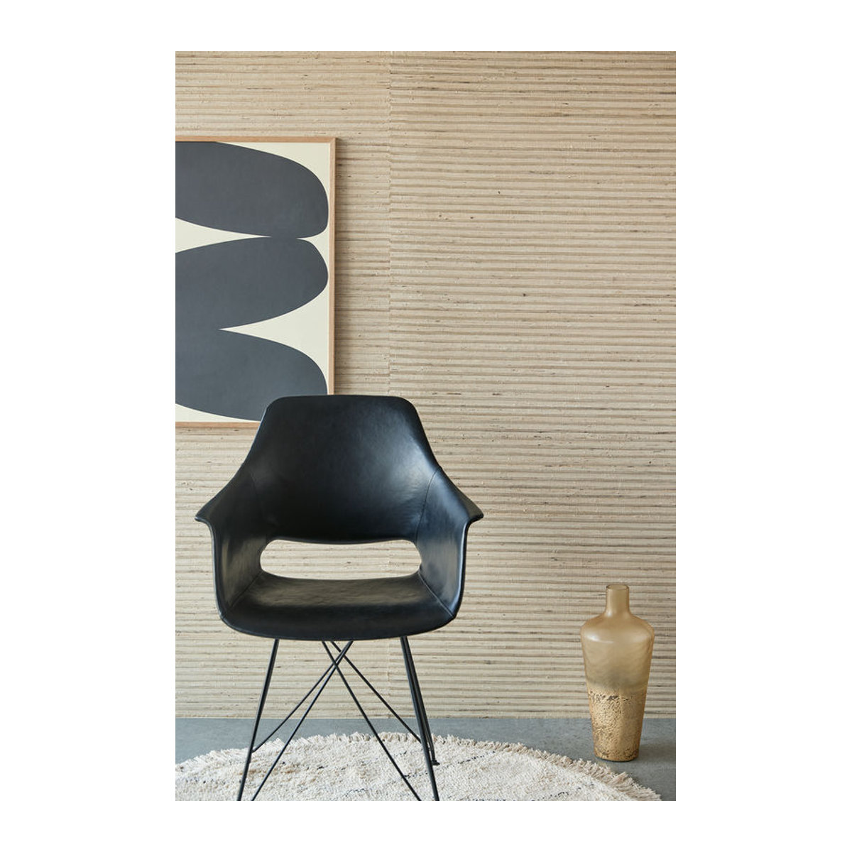 Eijffinger Tapete Wallpaper Natural 44 in Beige mit Sisal-Struktur und Streifen-Design - Bild 2