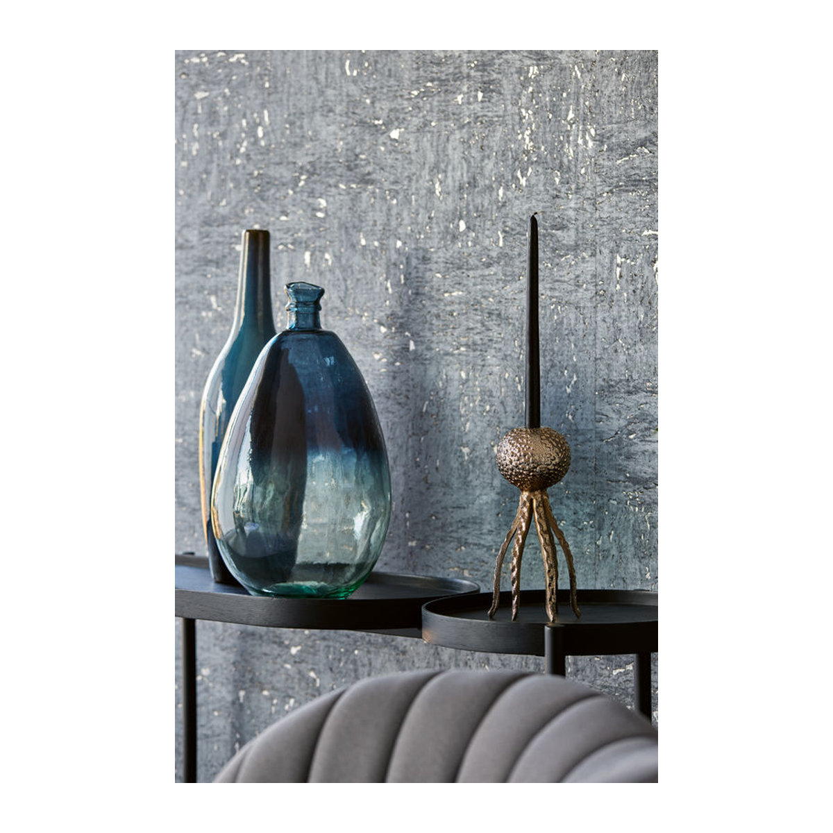 Eijffinger Wallpaper Natural 29 Tapete in Stein-Optik, Farbe Grau/Blau/Silber - Bild 2