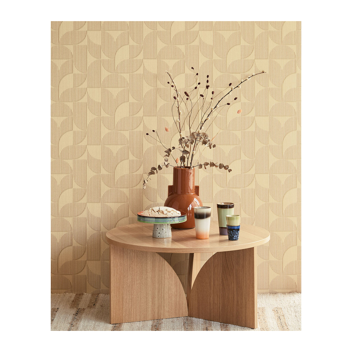 Eijffinger Wallpaper Revive 3 Tapete mit geometrischem Muster in Beige aus Papier - Bild 1