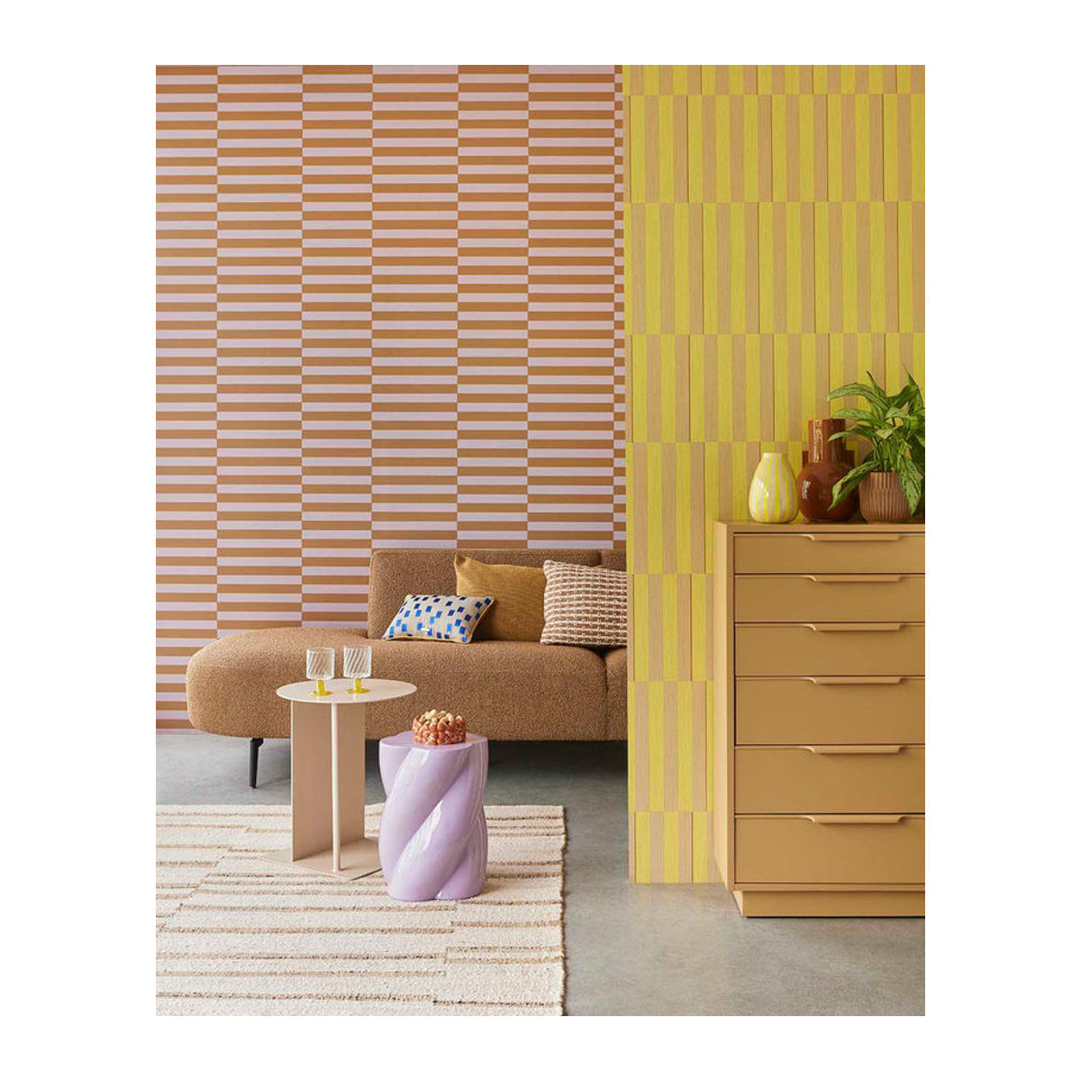 Eijffinger Wallpaper Revive 4 Tapete mit Streifen in Rosa und Bunt aus Vlies und Papier - Bild 2