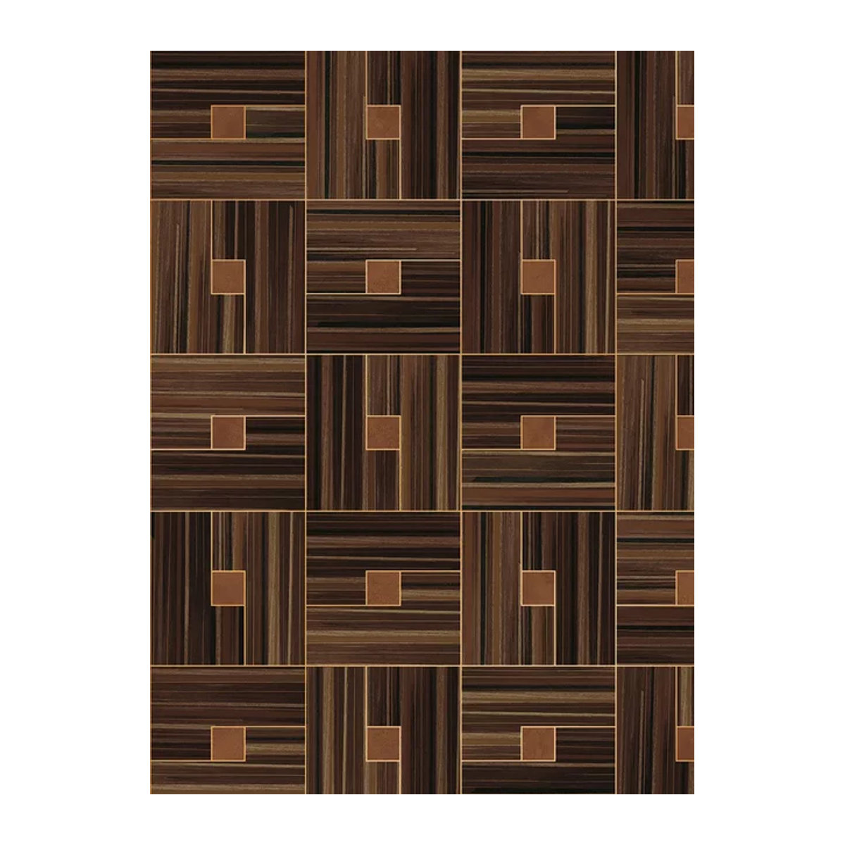 Eijffinger Wallpaper Veneer Blocks Tapete in Braun mit geometrischem Holzdesign im Mid-Century Stil - Bild 1