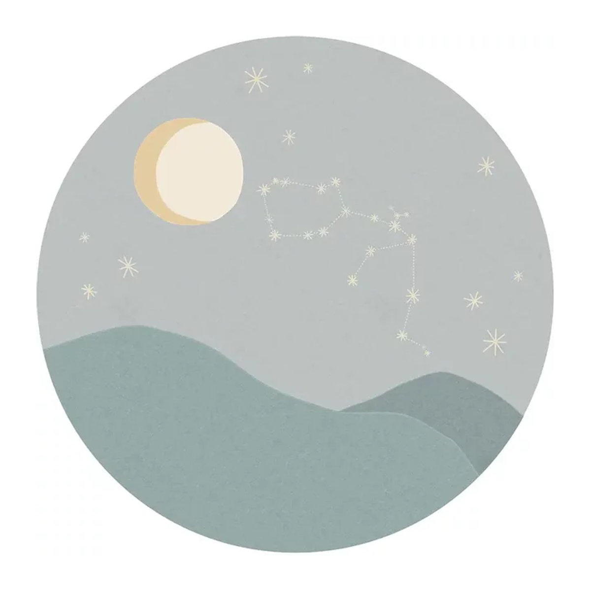 Eijffinger Wandbild Mural Star Sign Circles Aquarius in Blau, Grau und Creme, abstraktes geometrisches Design auf Vlies - Bild 1