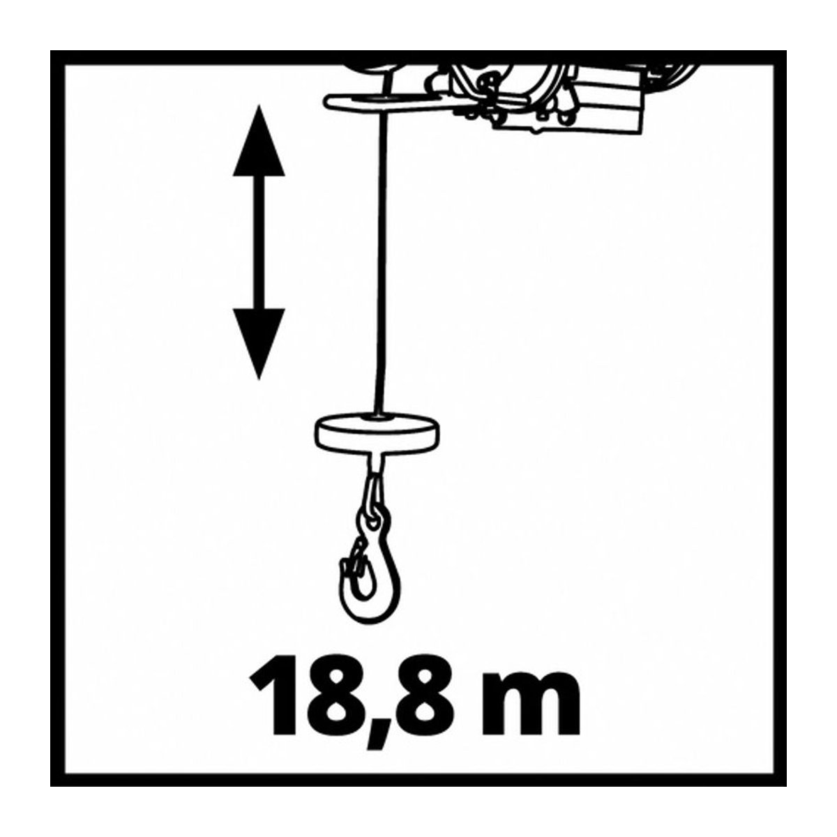 Einhell Elektrischer Seilhebezug TC-EH in Rot aus Metall mit Umlenkrolle und 999kg Tragfähigkeit - Bild 1