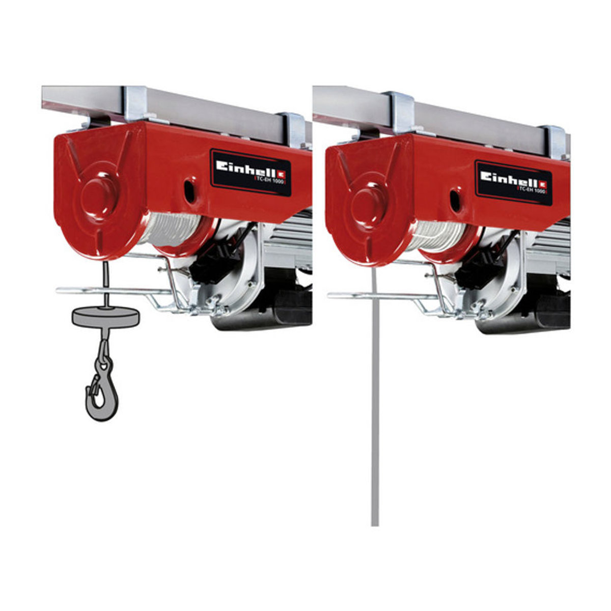 Einhell Elektrischer Seilhebezug TC-EH in Rot aus Metall mit Umlenkrolle und 999kg Tragfähigkeit - Bild 2