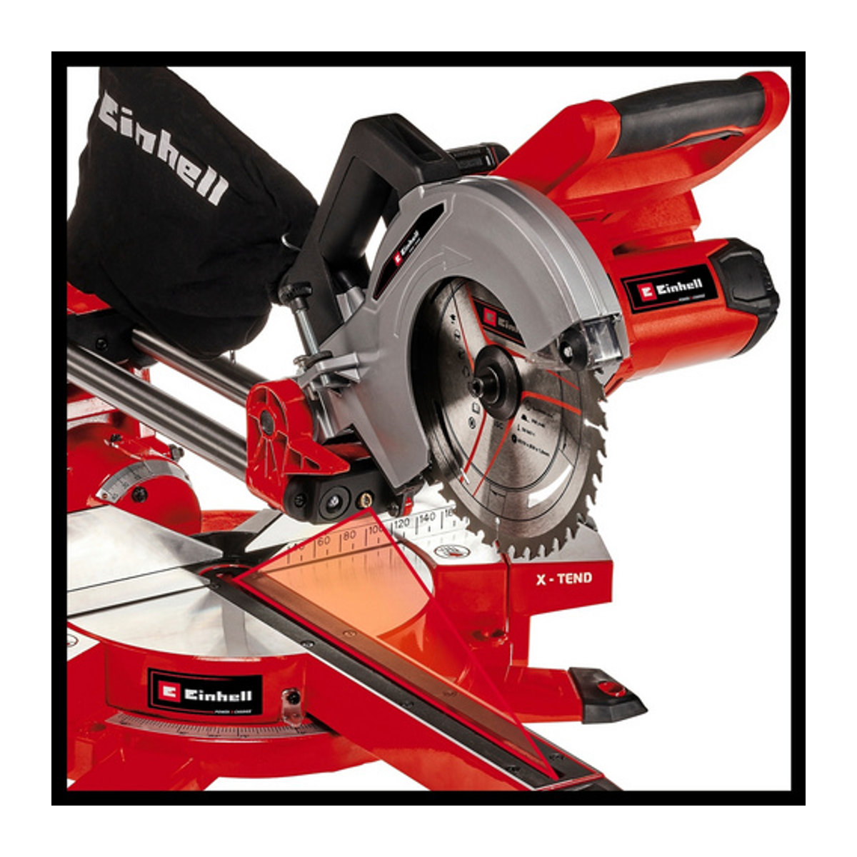 Einhell Power X-Change TE-SM 36/210 Li Akku-Zug-Kapp- und Gehrungssäge in Rot mit 210 mm Sägeblatt Durchmesser - Bild 4