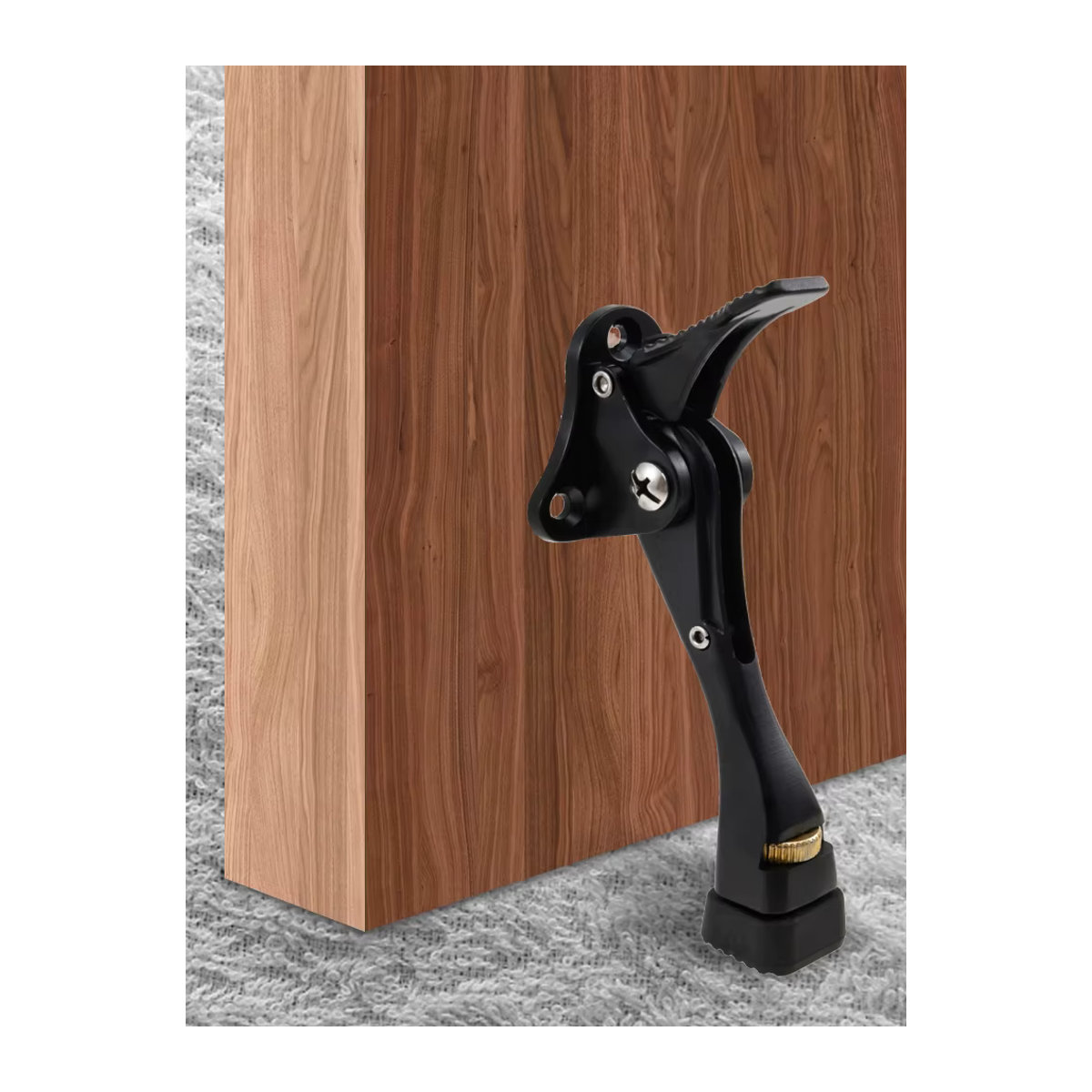 Einstellbare Türstopper mit rutschfester Gummibasis und Aluminiumgehäuse in Schwarz - Bild 6