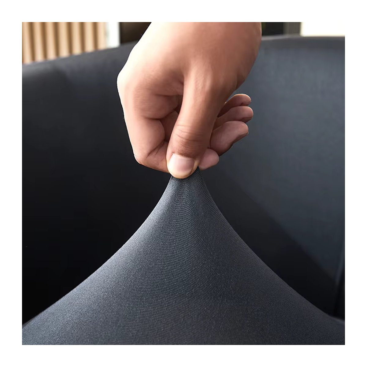 Einzels ofa Sofa Bezug Schwarz Elastische Spandex Schutzhülle für Sessel und Wohnzimmer - Bild 2