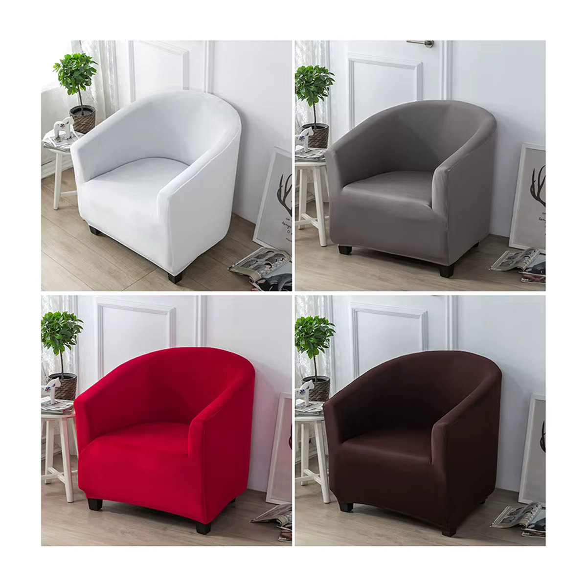 Einzels ofa Sofa Bezug Schwarz Elastische Spandex Schutzhülle für Sessel und Wohnzimmer - Bild 5