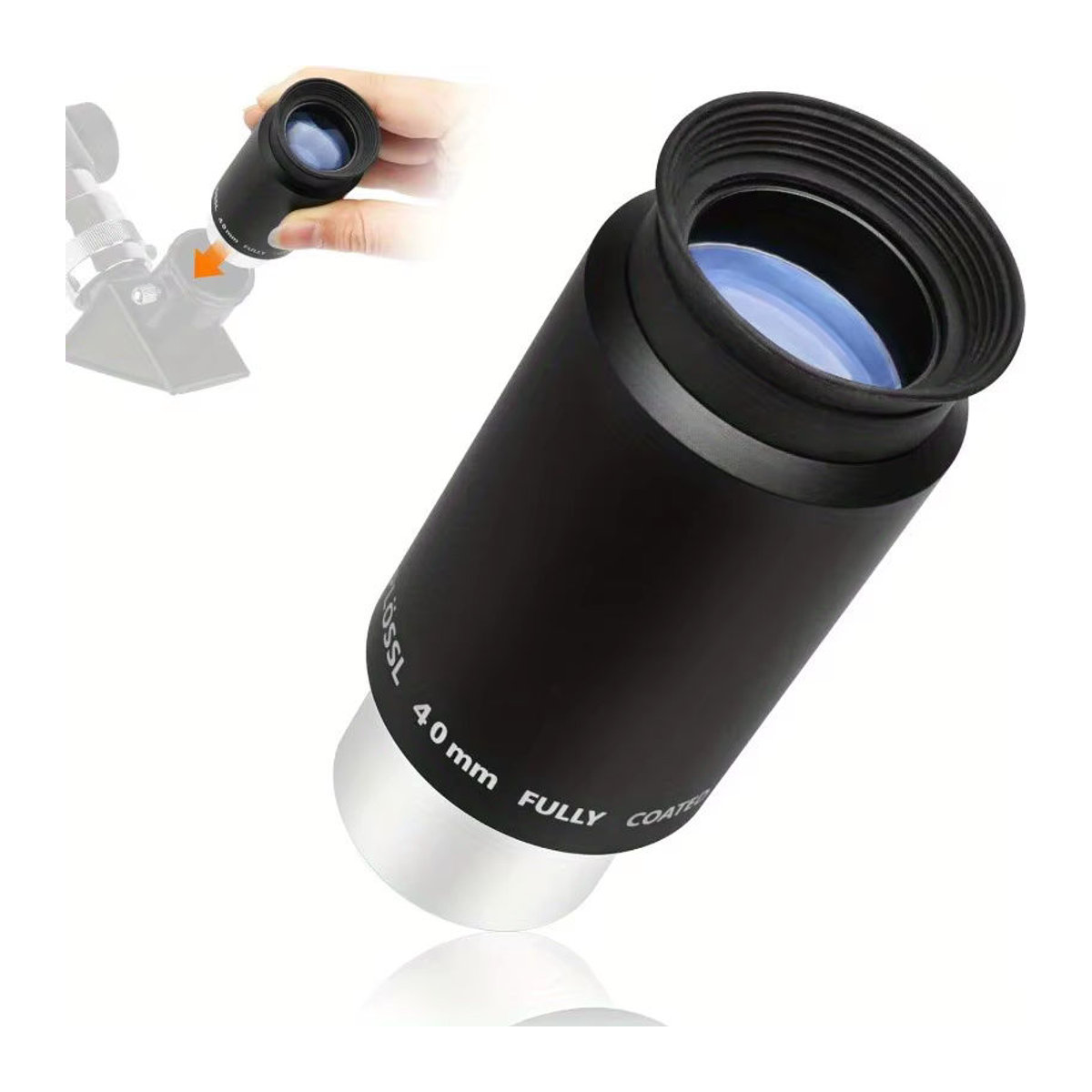 Eisgroub 40 mm Plössl-Teleskopokular 1,25 Zoll in Schwarz mit 4-Elemente-Design und Gewinde für astronomische Filter - Bild 2
