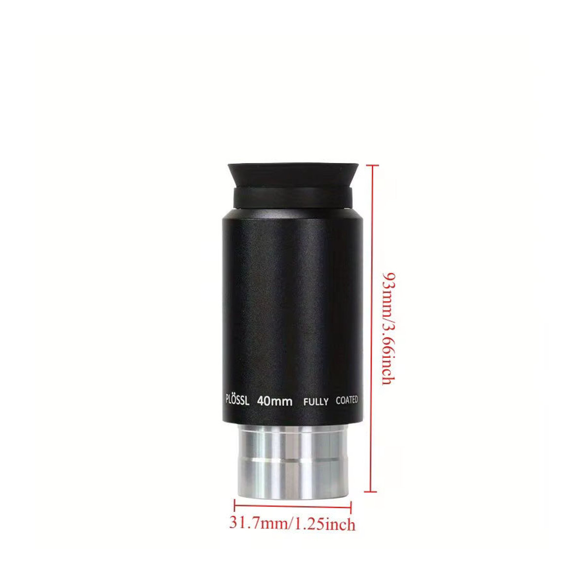 Eisgroub 40 mm Plössl-Teleskopokular 1,25 Zoll in Schwarz mit 4-Elemente-Design und Gewinde für astronomische Filter - Bild 5