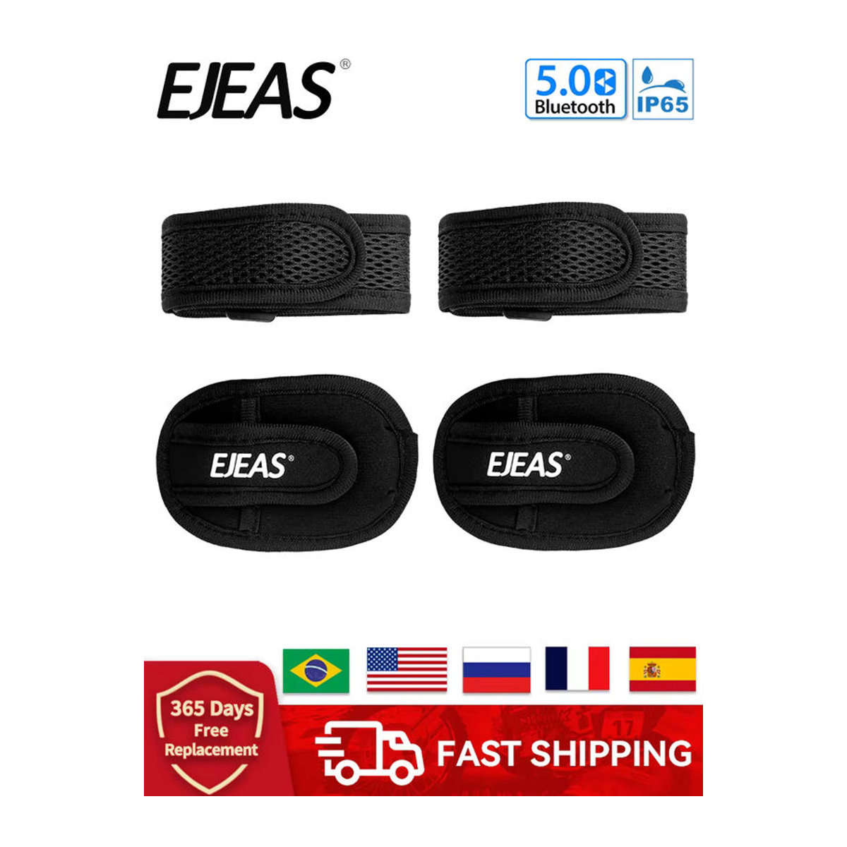 EJEAS Verstellbare Nylon-Interphone-Hüllen Armbandtaschen in Schwarz für V6C Pro V4C Plus VNETPHONE V6C FBIM - Bild 7